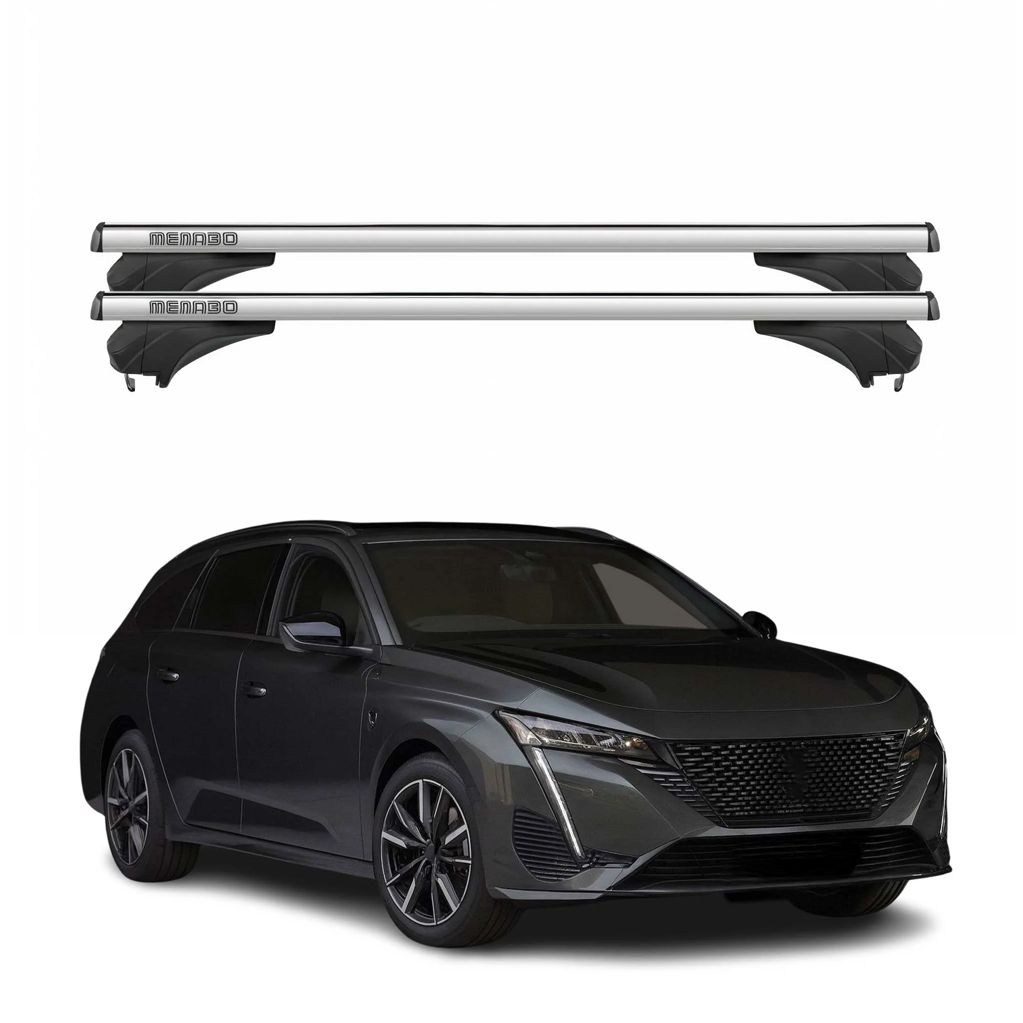 Menabo Dachträger für Peugeot 308 III Kombi 2021-2026 Aluminium Silber 2 tlg