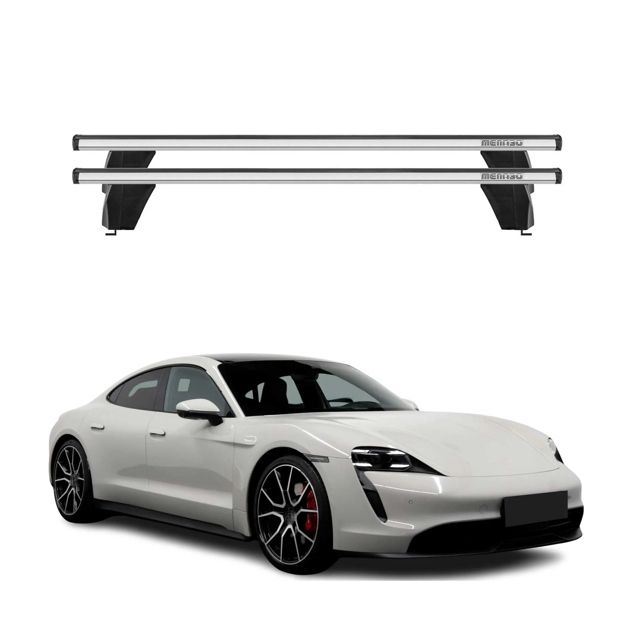 Menabo Dachträger Grundtäger für Porsche Taycan 2019-2026 75kg Alu Silber 2 tlg
