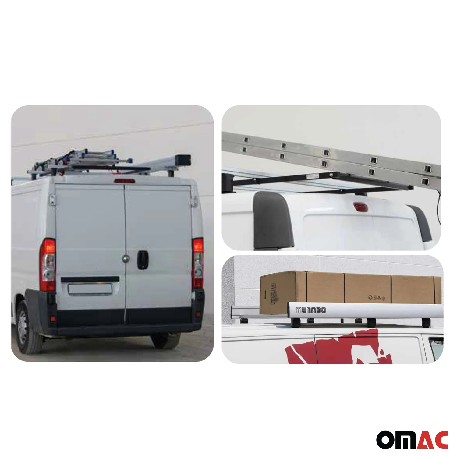 Menabo Dachträger Querträger für VW Caddy 2011-2015 L1 L2 Aluminium Grau 3x - Image 11