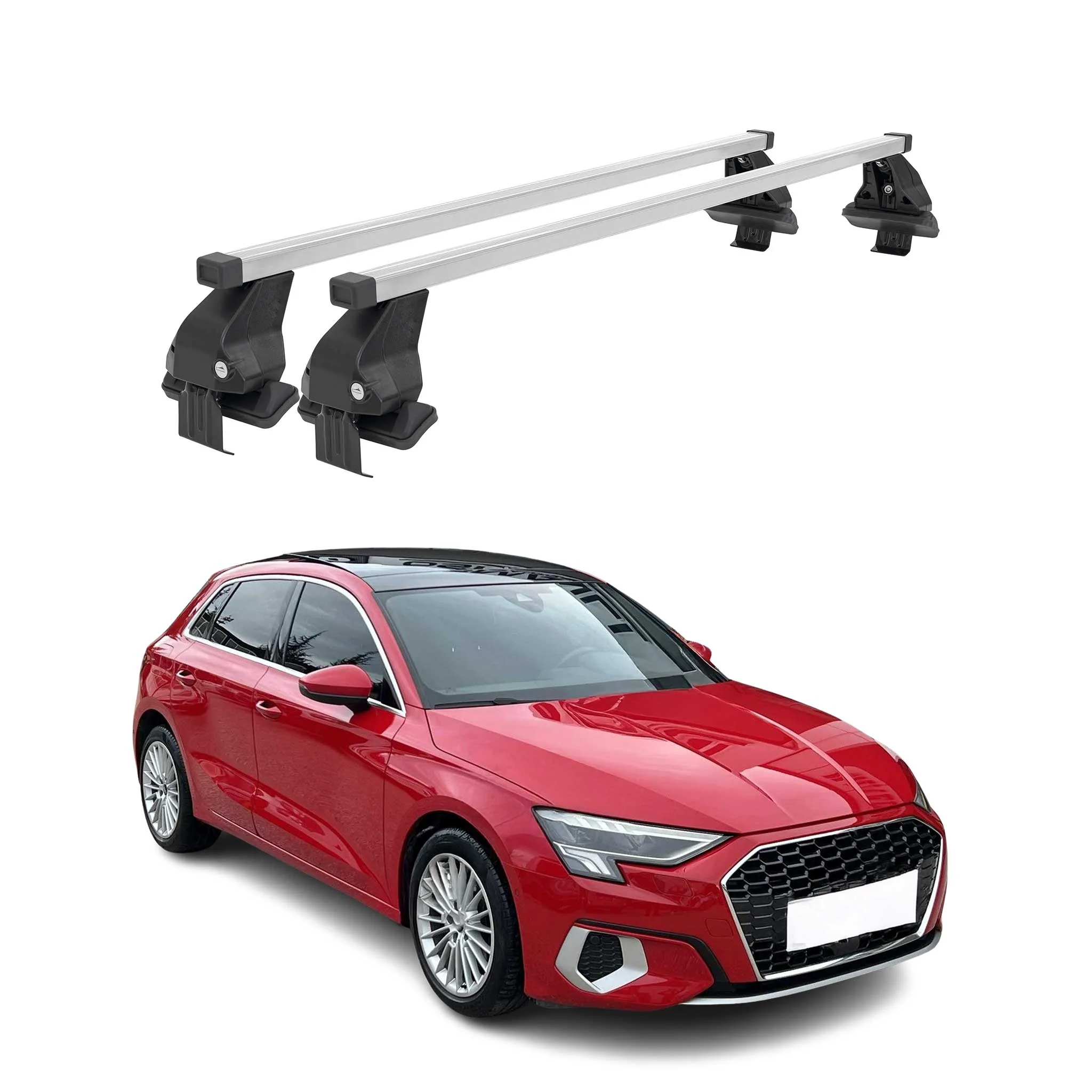 Menabo Dachträger Grundtäger für Audi A3 Sportback 8Y 2020-2026 50kg Silber 2x