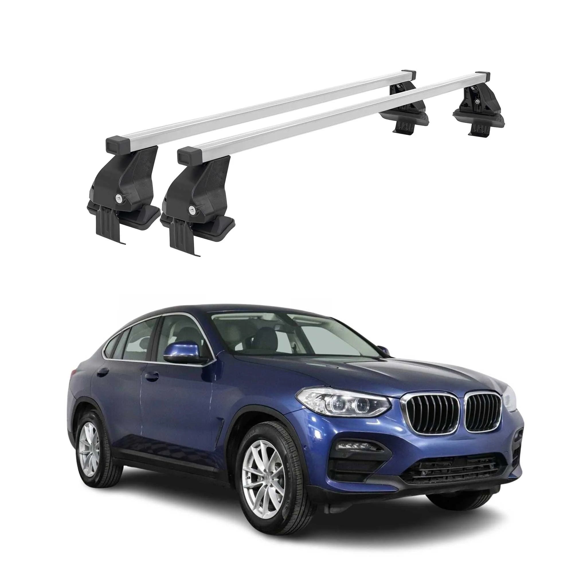 Menabo Dachträger Grundtäger für BMW X4 G02 2018-2025 50kg Stahl Silber 2 tlg