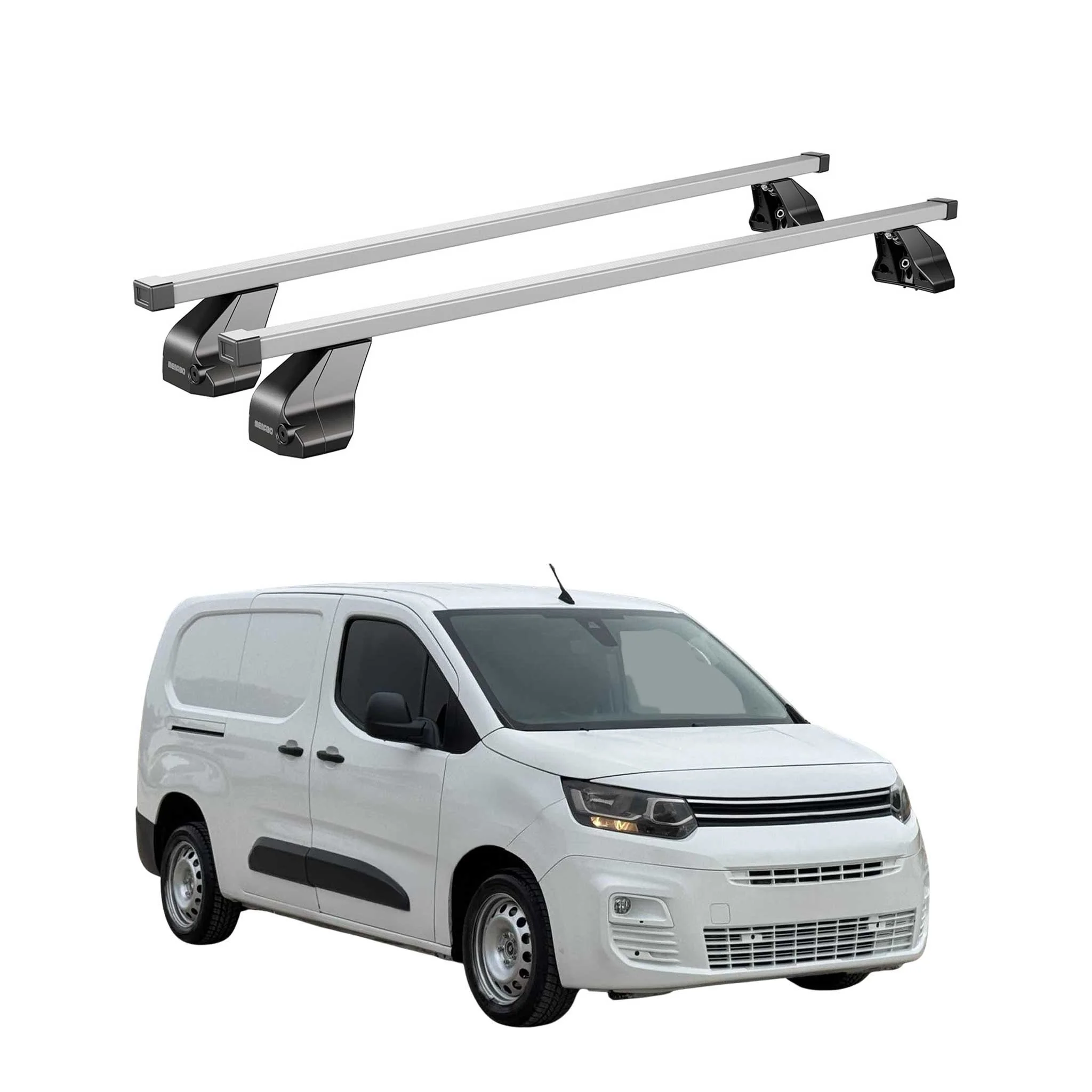Menabo Dachträger Grundtäger für Citroen Berlingo 2018-2026 75kg Stahl Silber 2x
