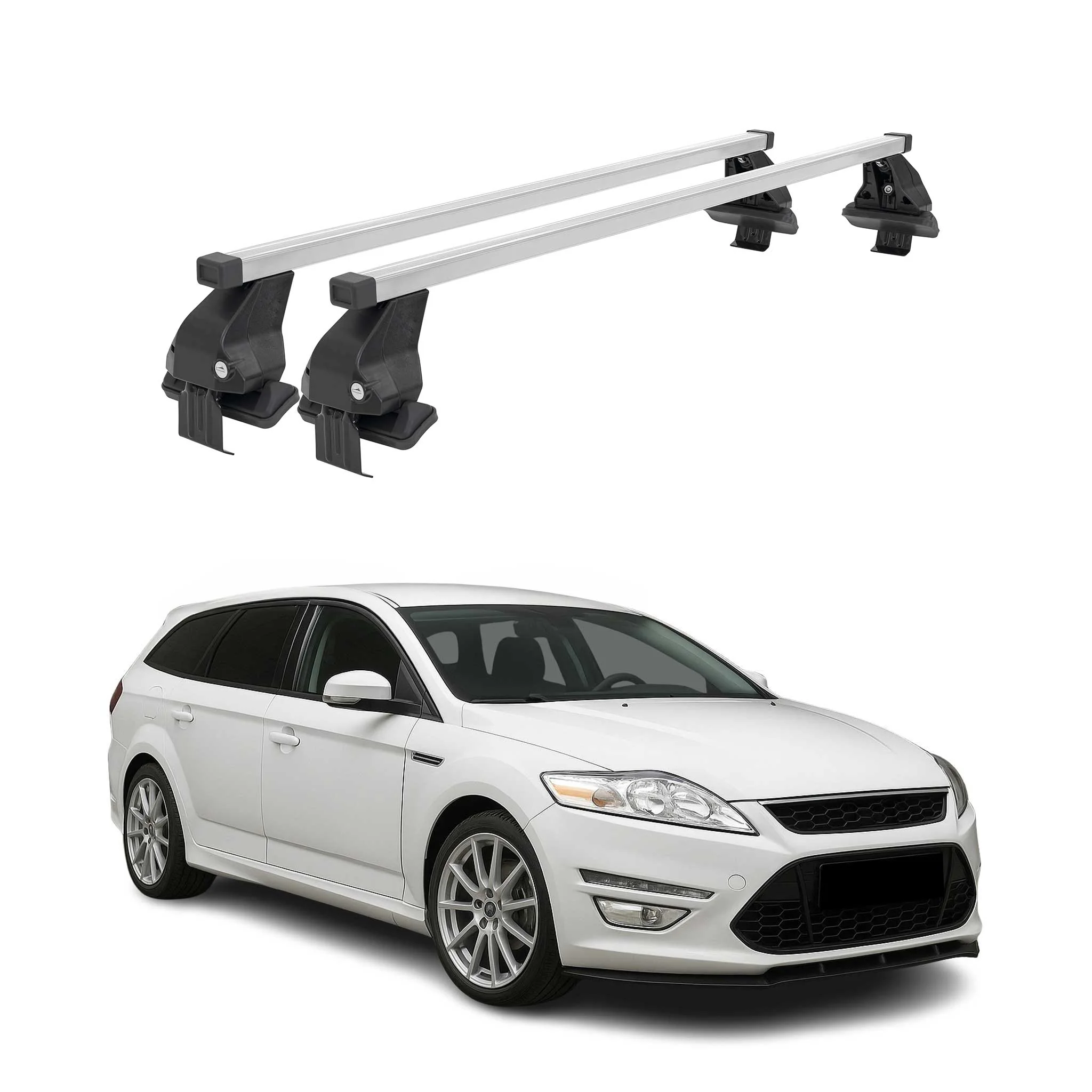 Menabo Dachträger für Ford Mondeo Liftback Turnier 2007-2014 50kg Grau Stahl 2x