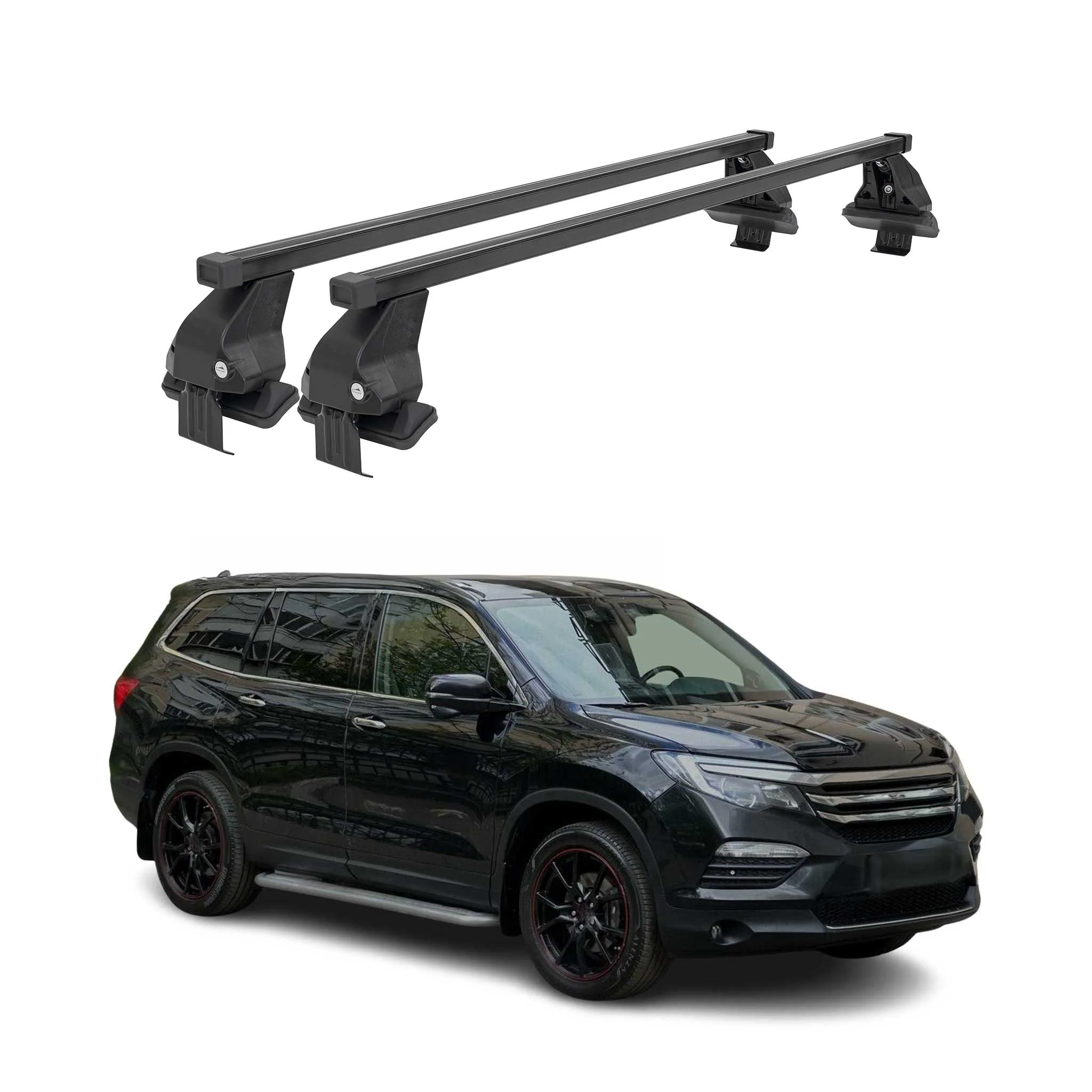 Menabo Dachträger Grundtäger für Honda Pilot 2016-2022 50kg Stahl Schwarz 2 tlg