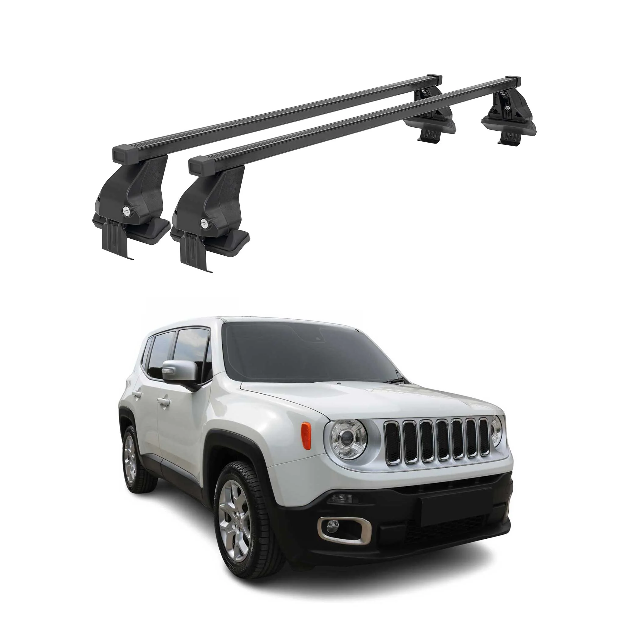 Menabo Dachträger Grundtäger für Jeep Renegade 2015-2025 50kg Schwarz 2x
