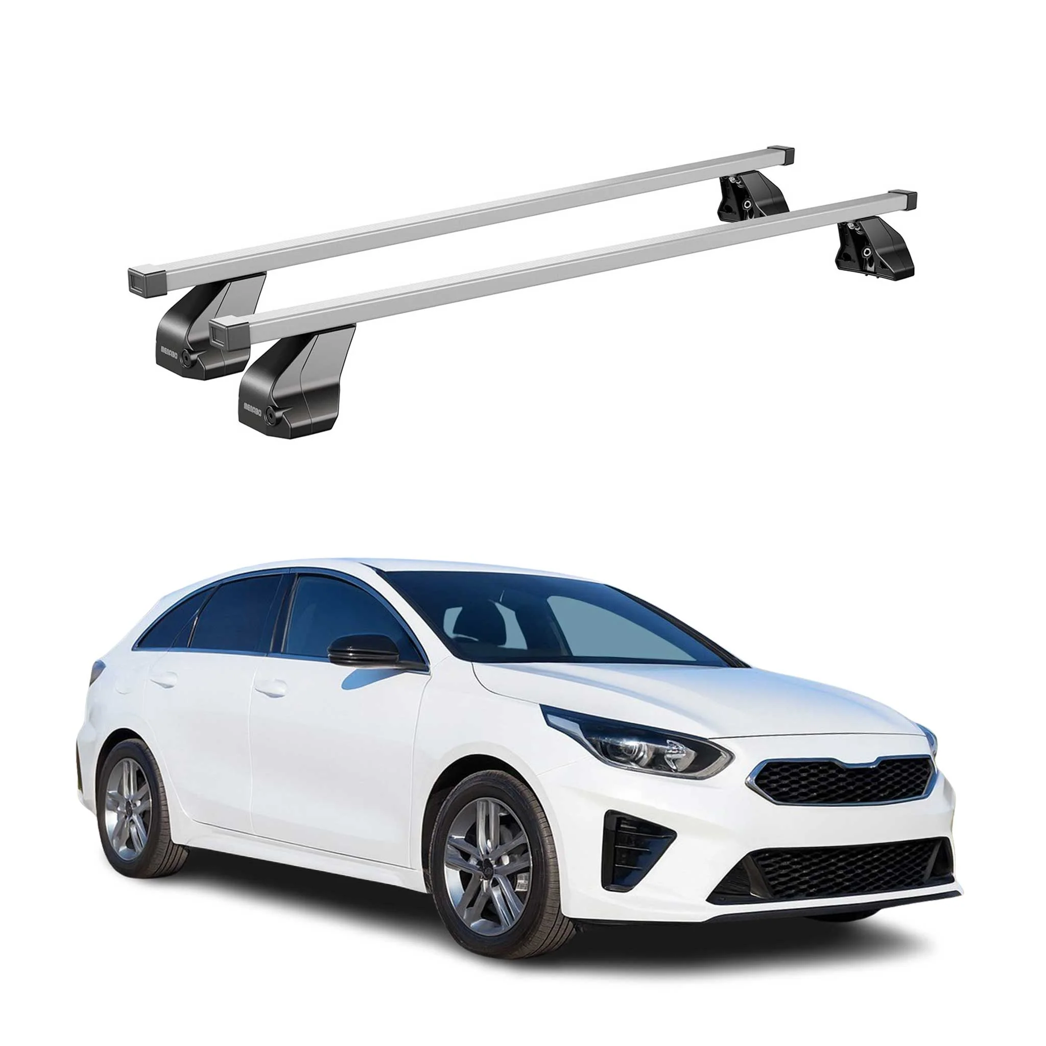 Menabo Dachträger Grundtäger für Kia Pro Ceed 2019-2026 75kg Stahl Silber 2 tlg