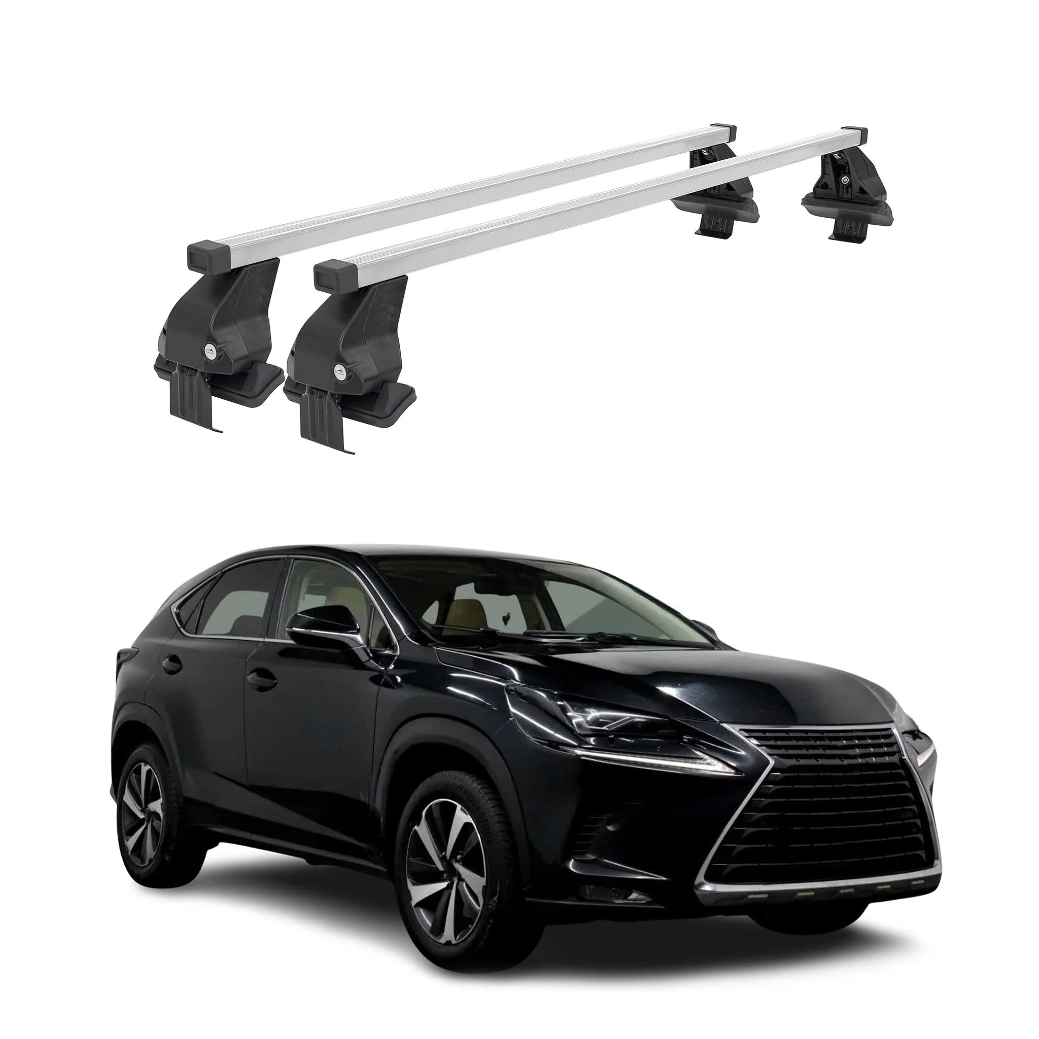 Menabo Dachträger Grundtäger für Lexus NX AZ10 2014-2021 50kg Stahl Silber 2 tlg