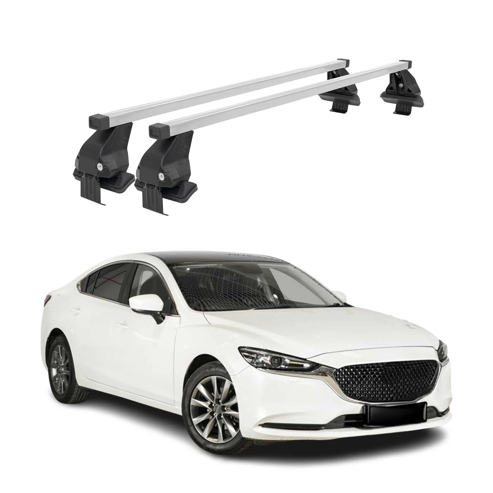 Menabo Dachträger Grundtäger für Mazda 6 Limo 2012-2025 50kg Stahl Silber 2 tlg