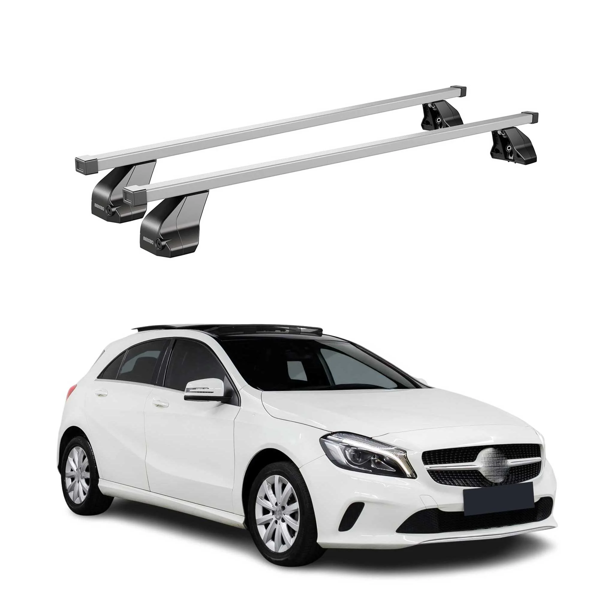 Menabo Dachträger für Mercedes A Klasse W176 2012-2018 75kg Stahl Silber 2x