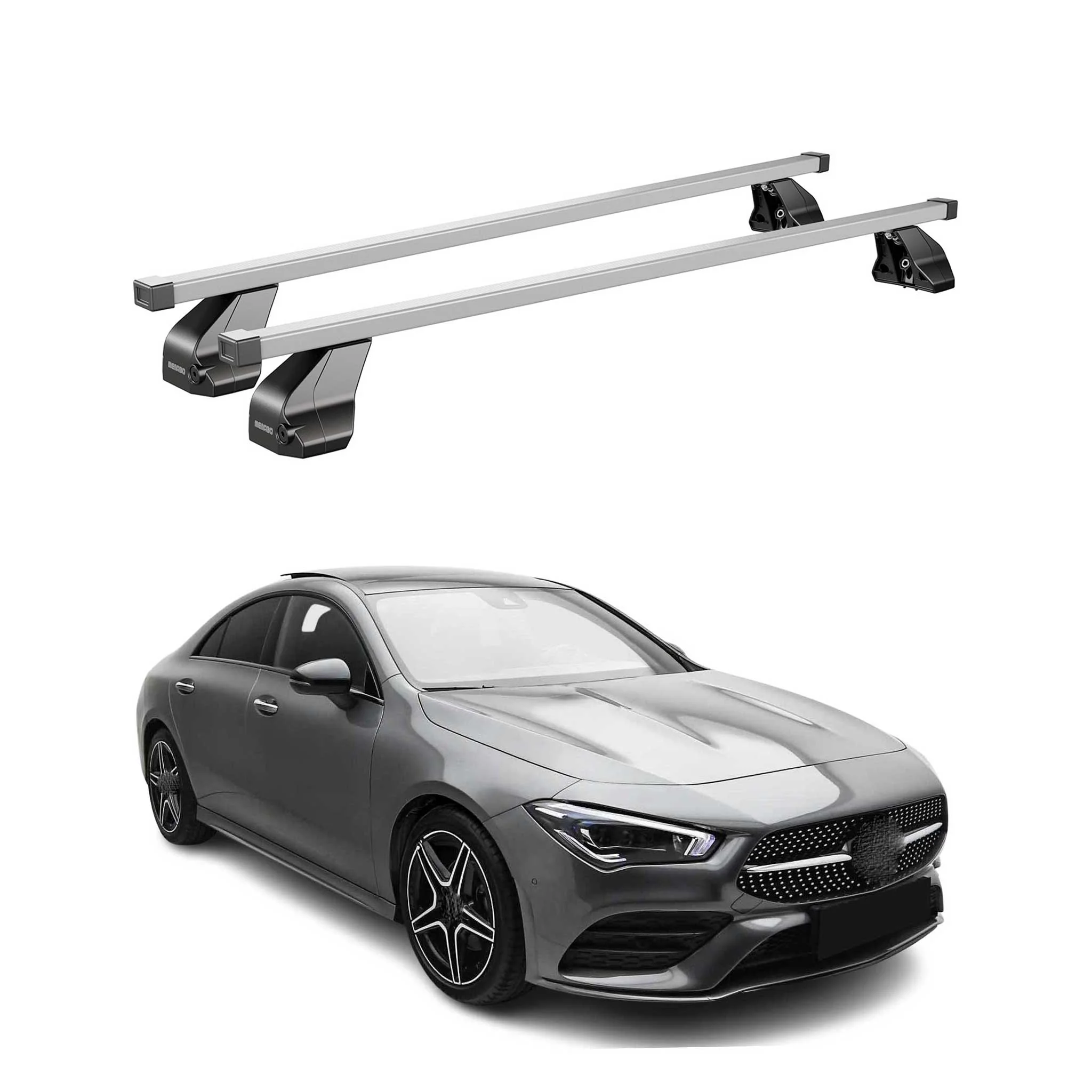 Menabo Dachträger Grundtäger für Mercedes CLA C118 2019-2026 75kg Stahl Grau 2x