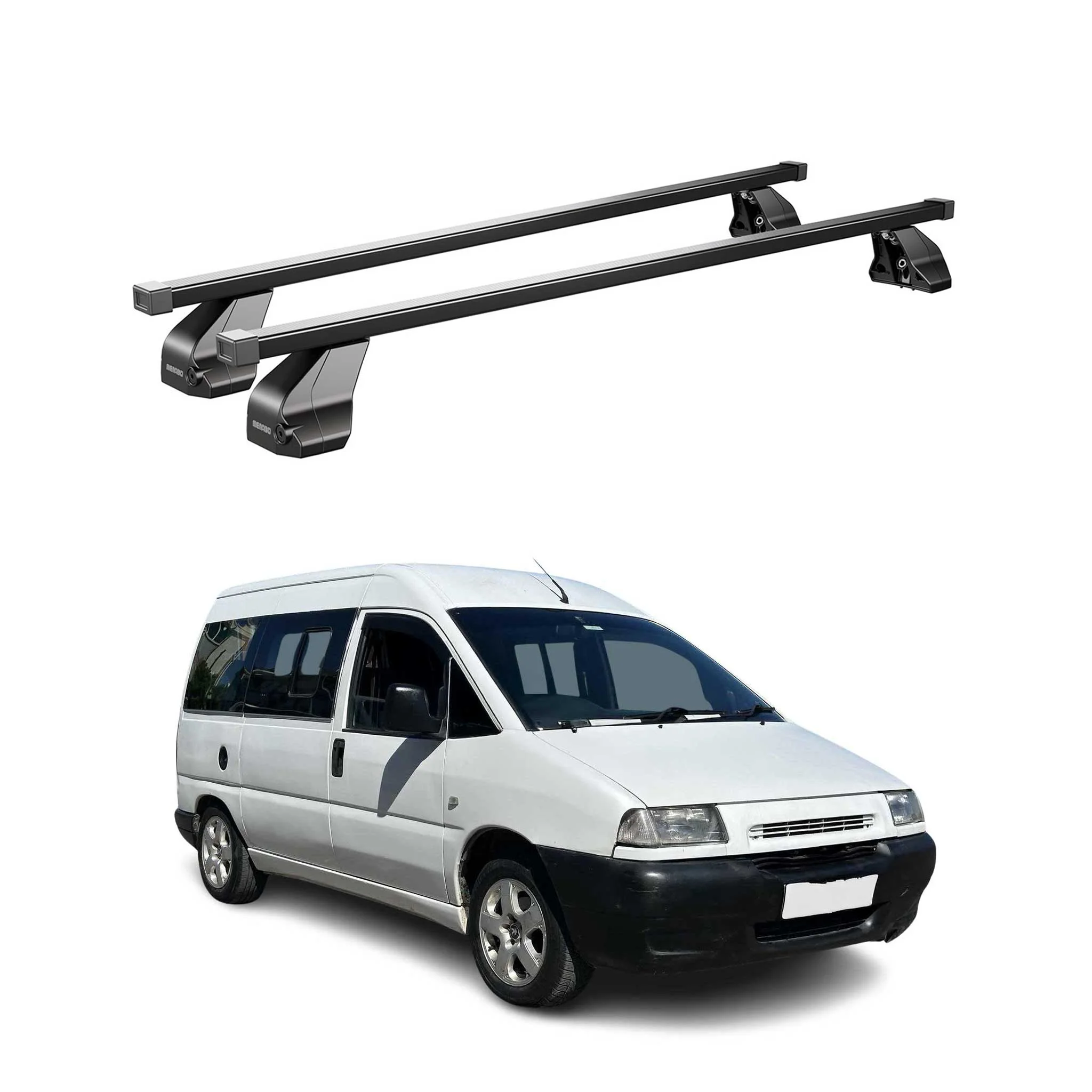 Menabo Dachträger Grundtäger für Peugeot Expert 1995-2007 75kg Stahl Schwarz 2x