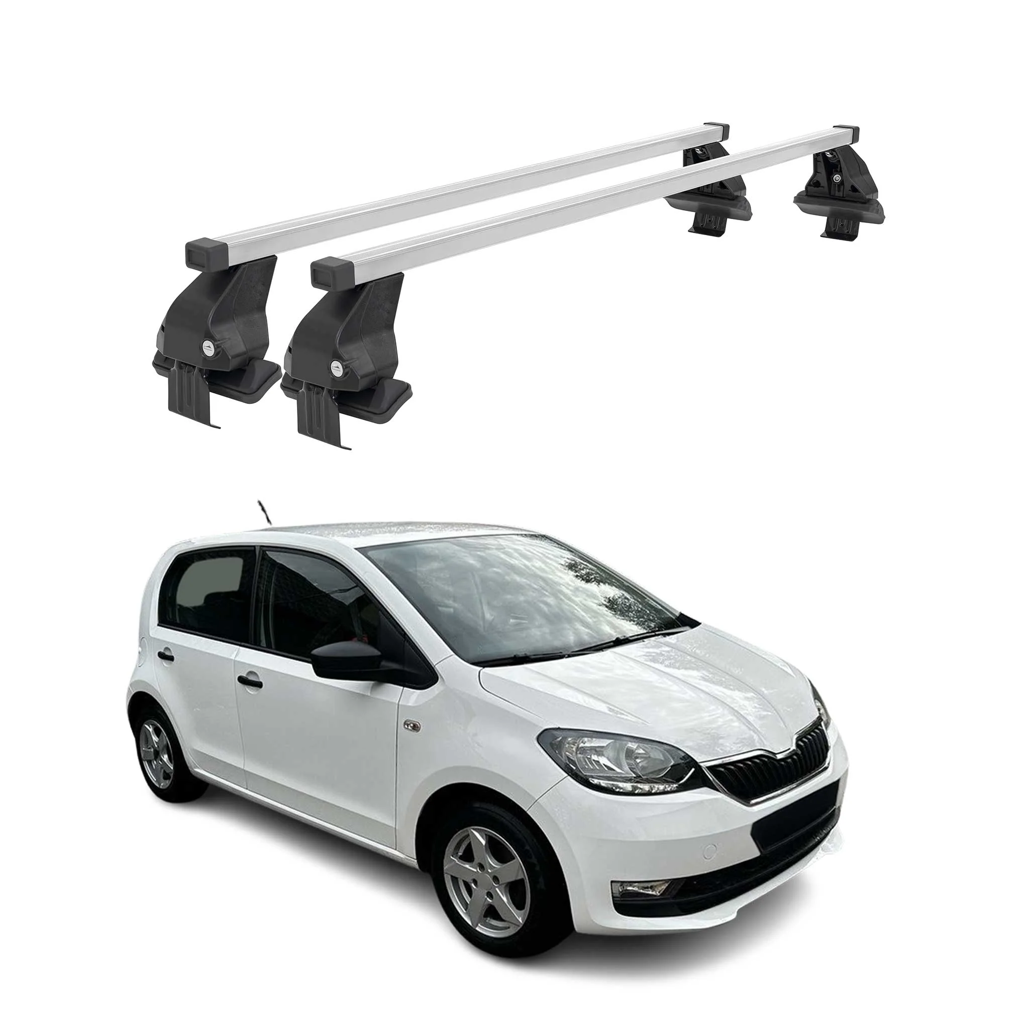 Menabo Dachträger Grundtäger für Skoda Citigo 2011-2019 3tür 50kg Stahl Grau 2x