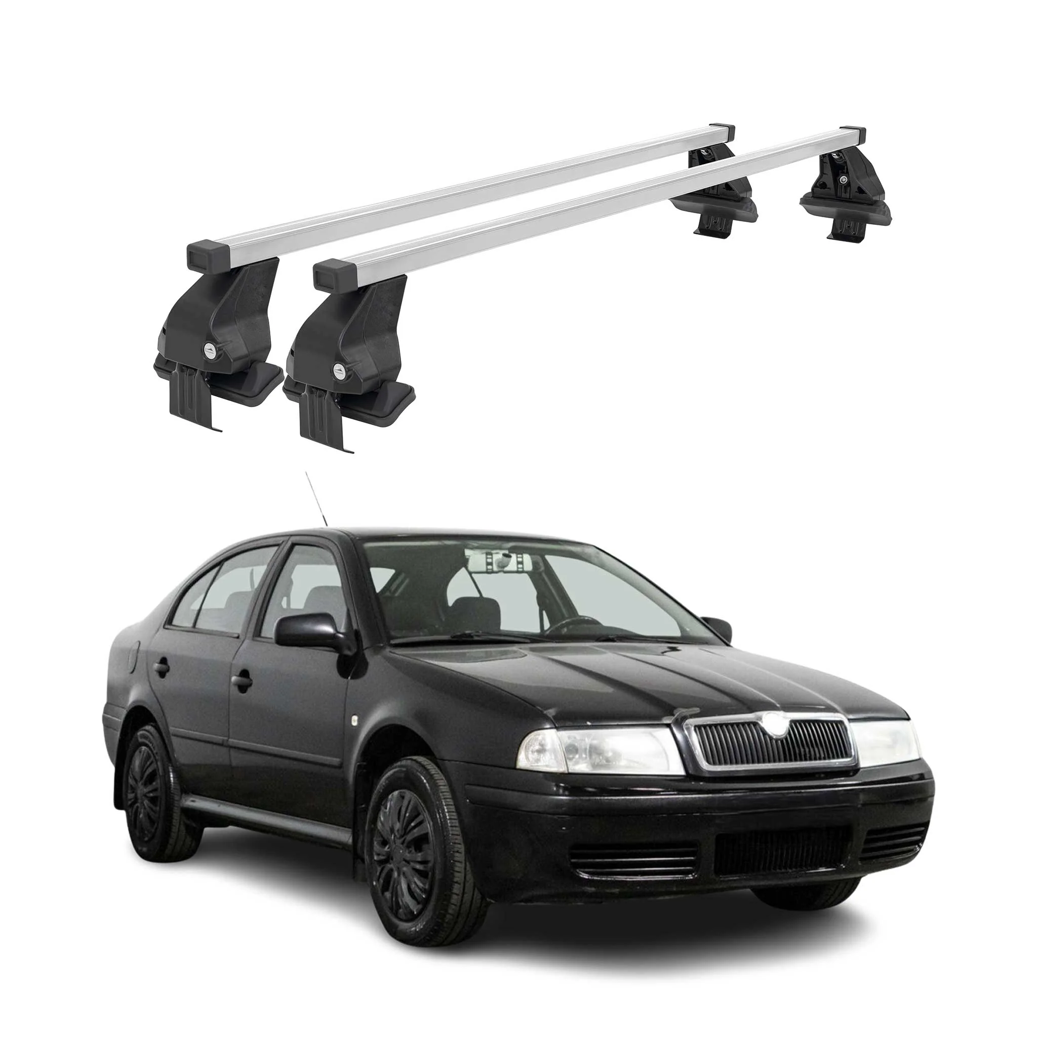 Menabo Dachträger für Skoda Octavia mk2 2004-2008 Pre-FL 4tür 50kg Stahl Grau 2x