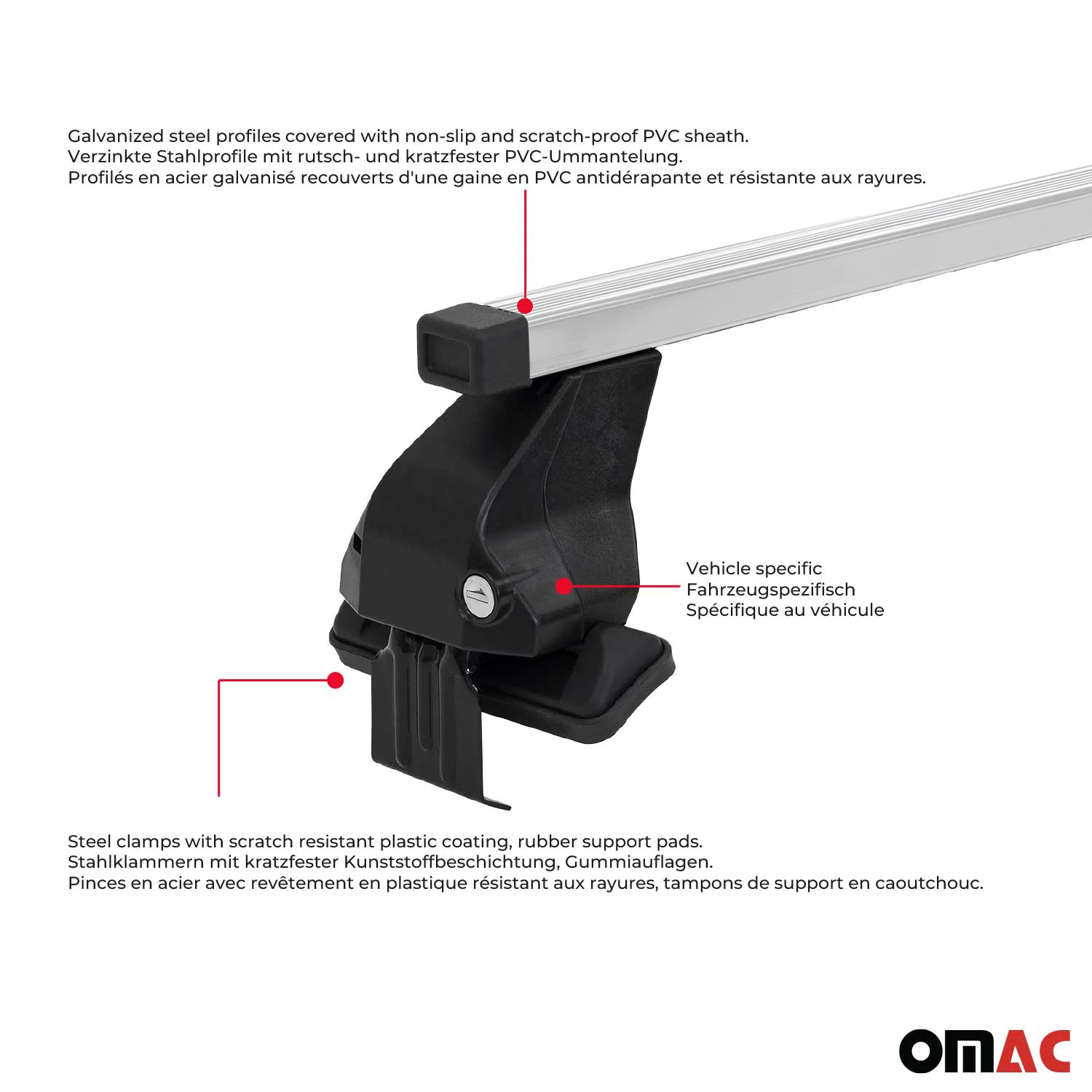 Menabo Dachträger Grundtäger für Toyota Yaris 2005-2011 50kg Stahl Silber 2 tlg - Image 5