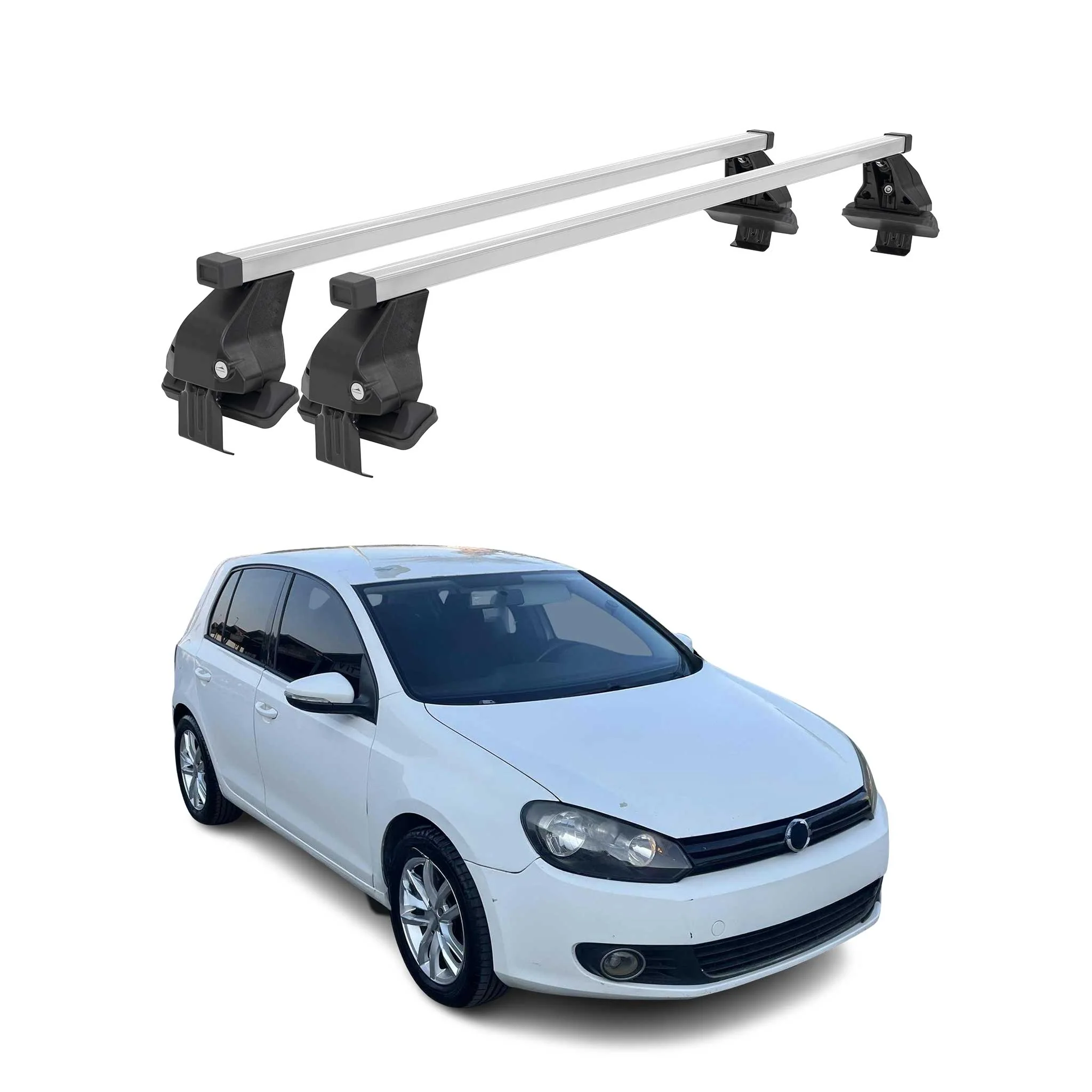 Menabo Dachträger Grundtäger für VW Golf 2008-2012 5tür 50kg Stahl Silber 2 tlg