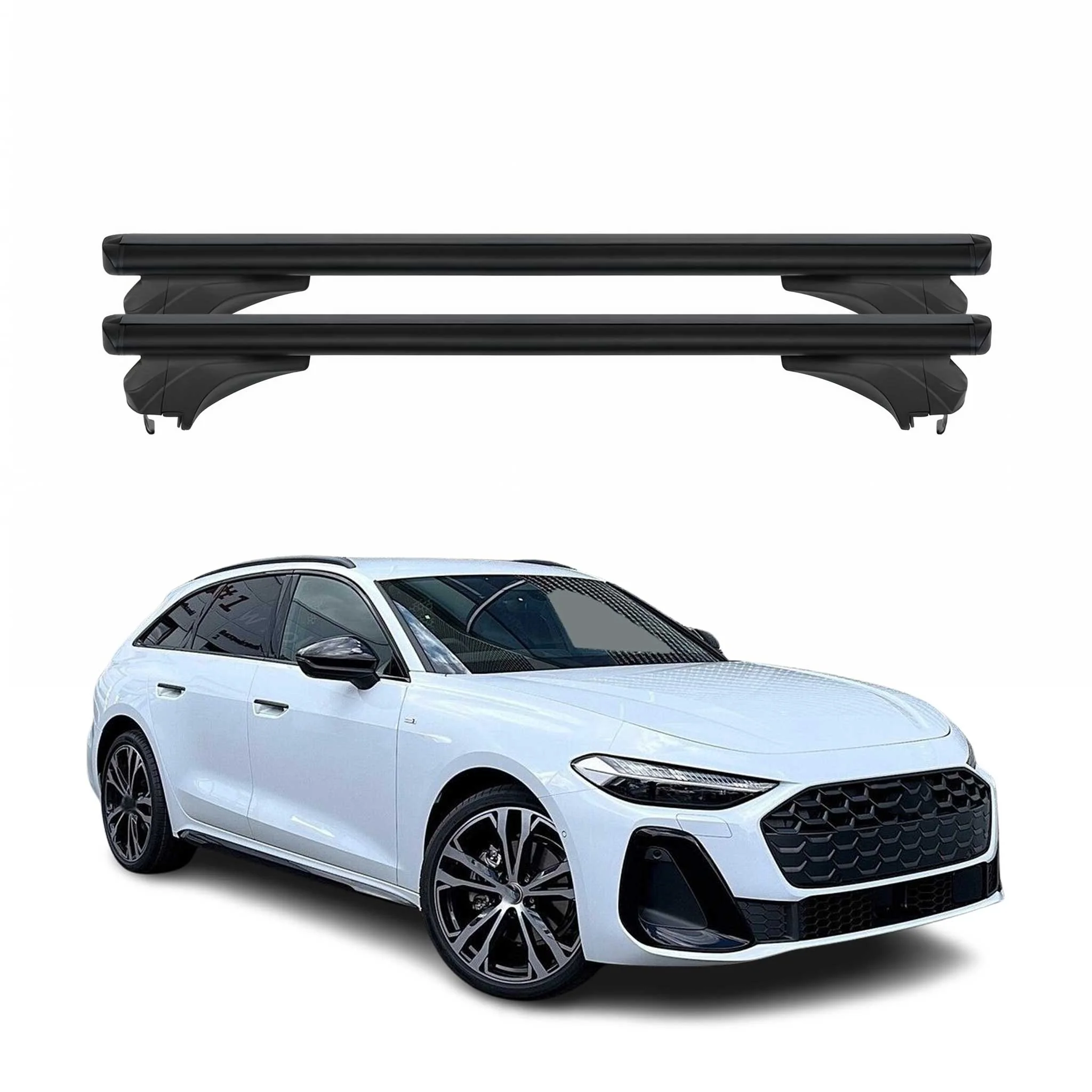 Menabo Dachträger Grundtäger für Audi A5 B10 Avant 2025-2026 Alu Schwarz 2 tlg