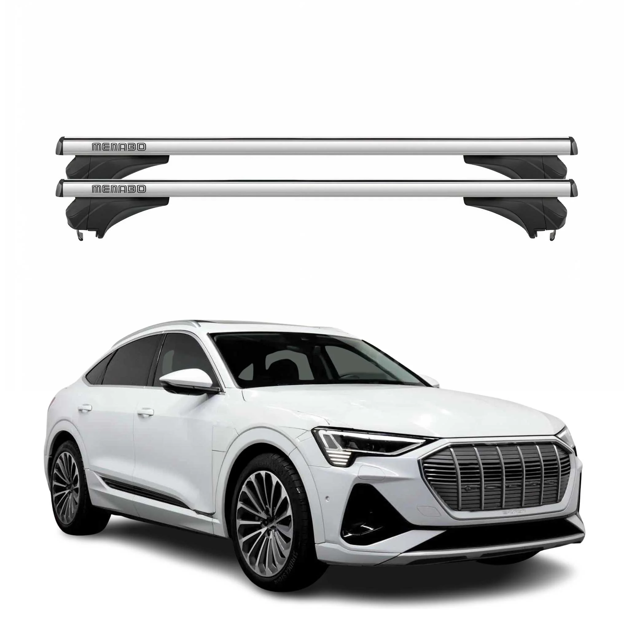 Menabo Dachträger Grundtäger für Audi Q8 E-Tron 2022-2026 Aluminium Silber 2 tlg