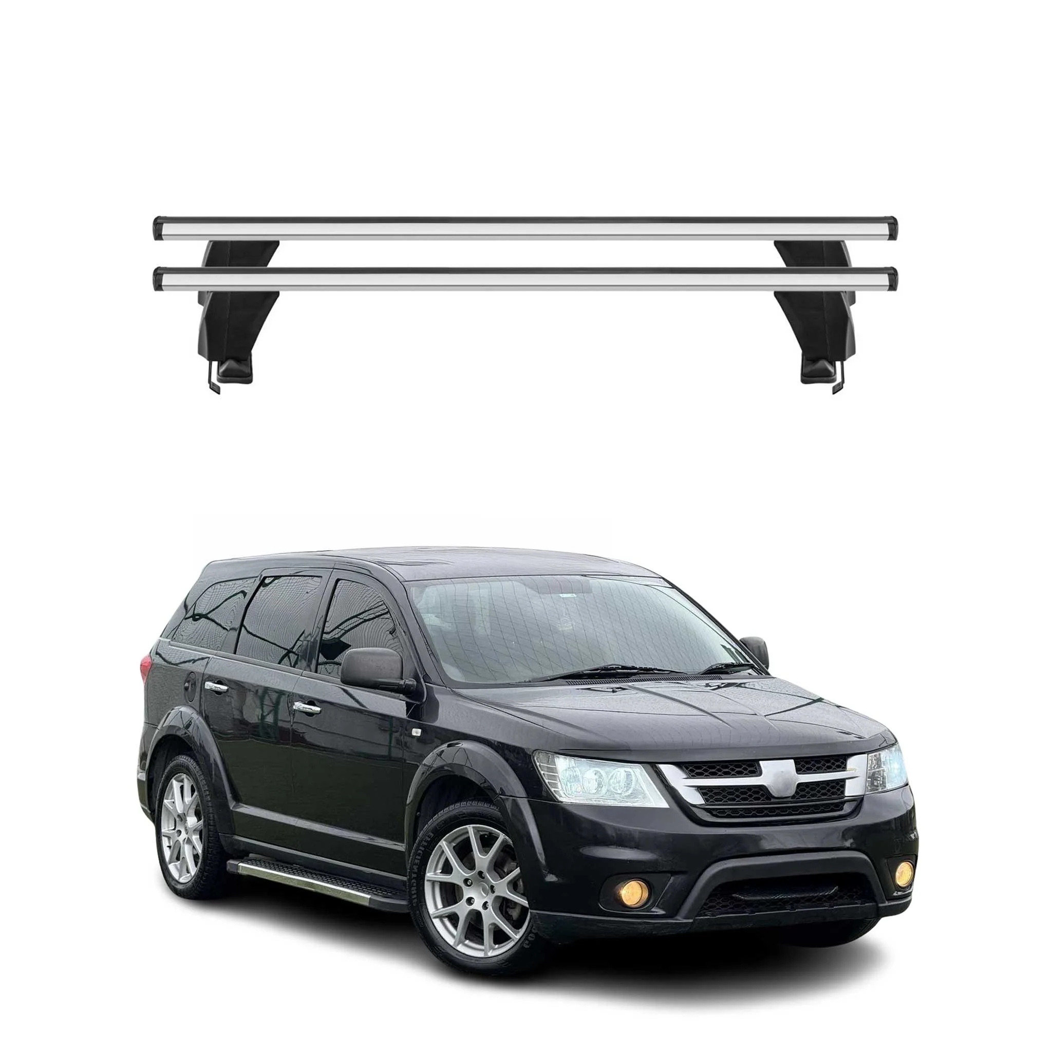 Menabo Dachträger Grundtäger für Fiat Freemont 2011-2016 50kg Alu Silber 2 tlg