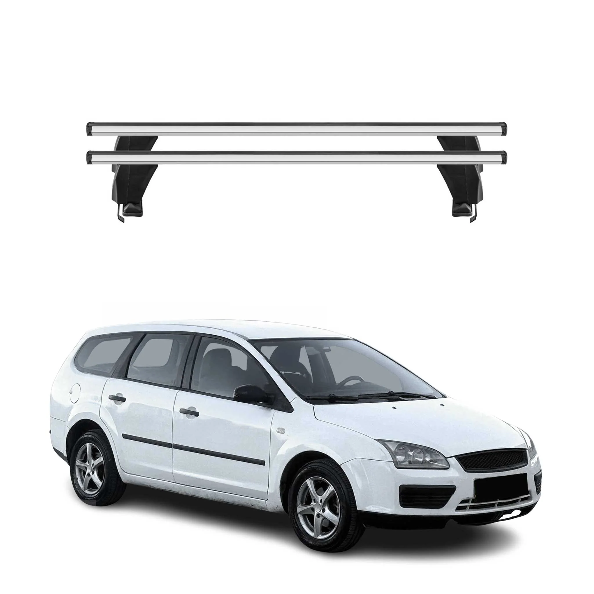 Menabo Dachträger Grundtäger für Ford Focus Turnier 2004-2011 50kg Alu Silber 2x