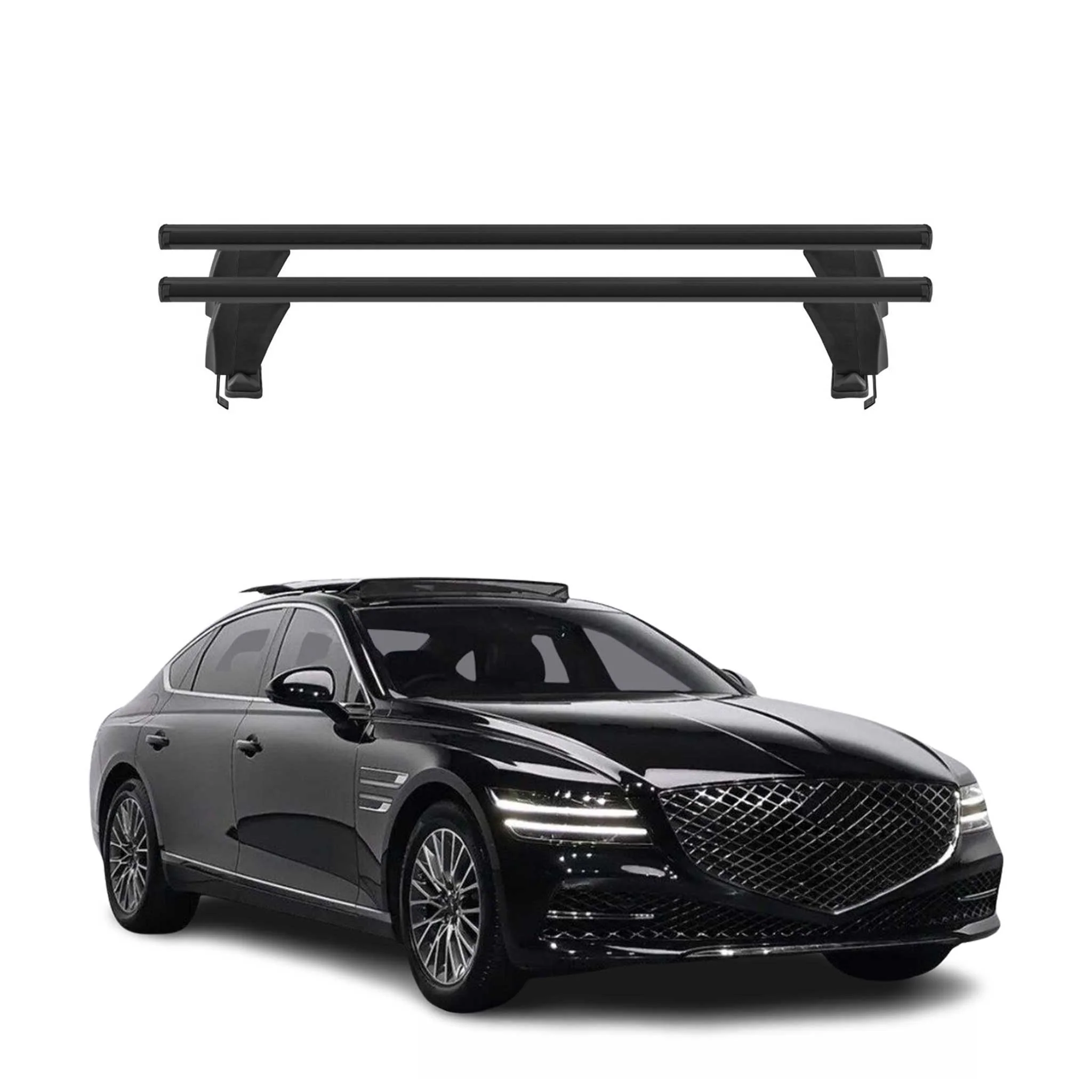 Menabo Dachträger Grundtäger für Genesis G80 2017-2026 50kg Alu Schwarz 2 tlg