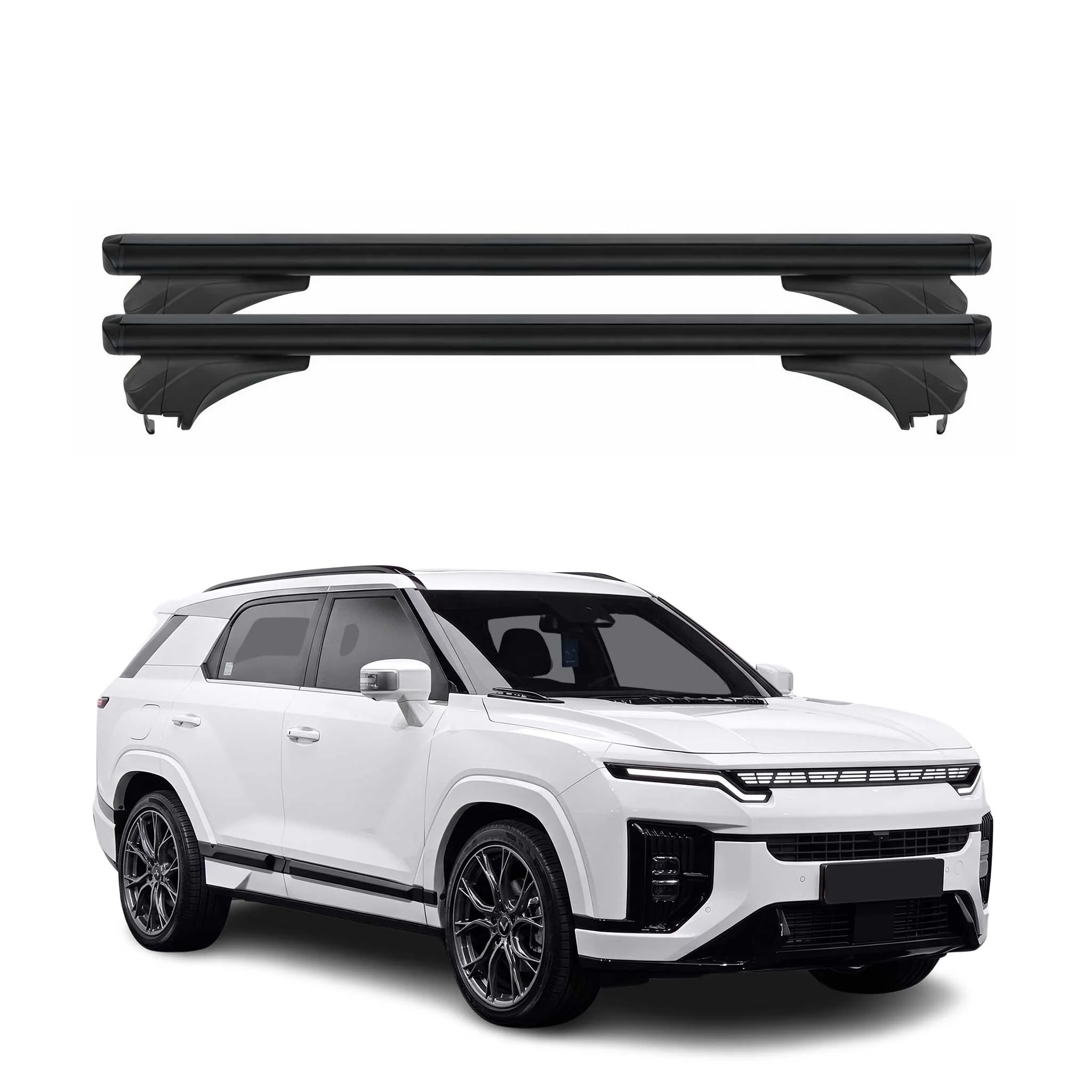 Menabo Dachträger Grundtäger für KGM Actyon 2024-2026 Aluminium Schwarz 2 tlg
