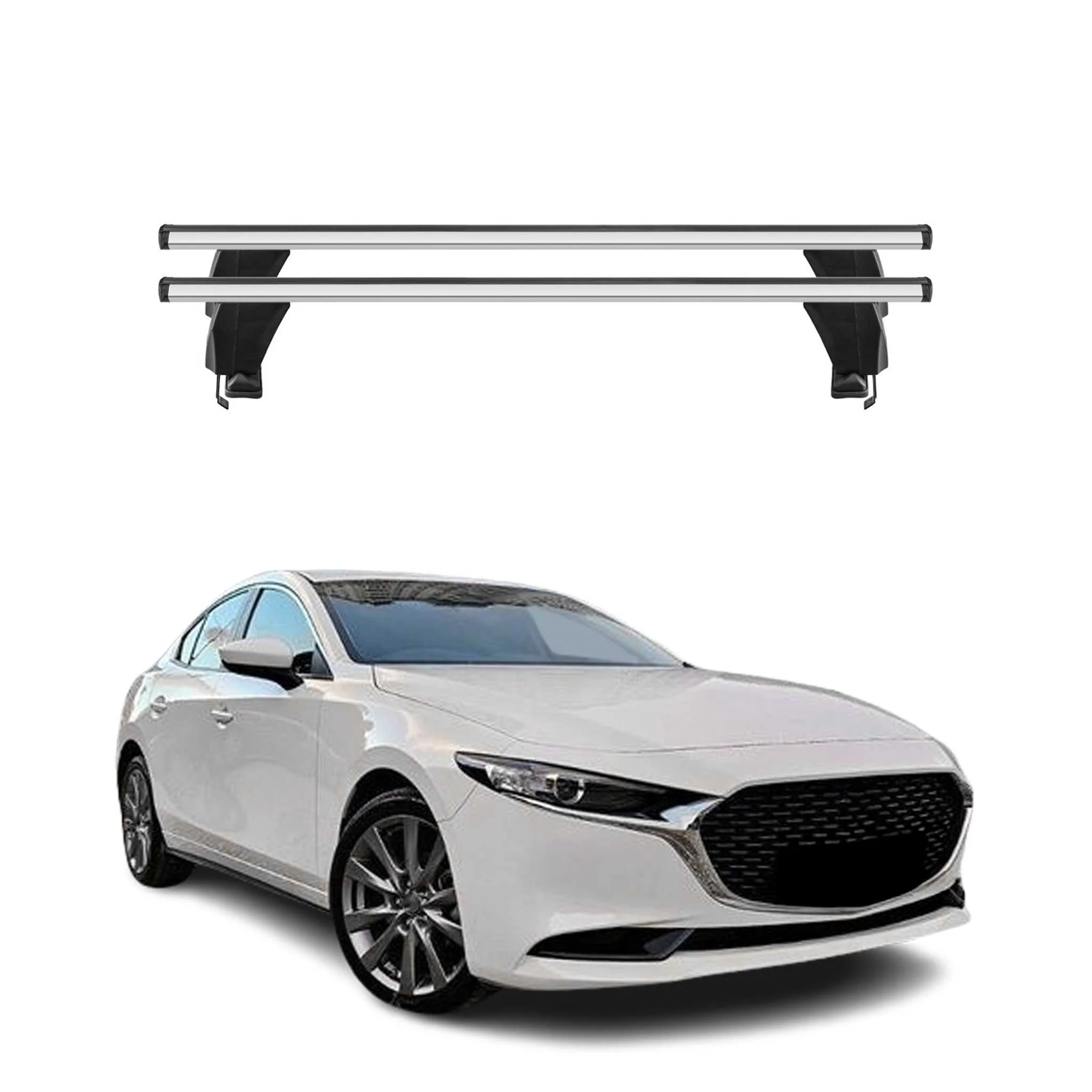Menabo Dachträger Grundtäger für Mazda 3 BP 2019-2026 50kg Alu Silber 2tlg