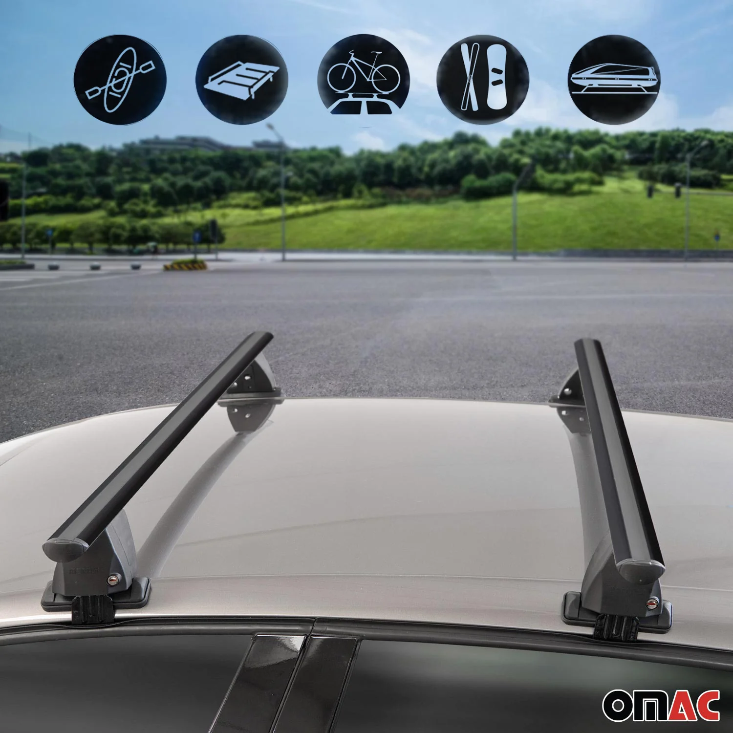 Menabo Dachträger Grundtäger für Mazda 6 Limo 2012-2025 50kg Alu Schwarz 2 tlg - Image 3