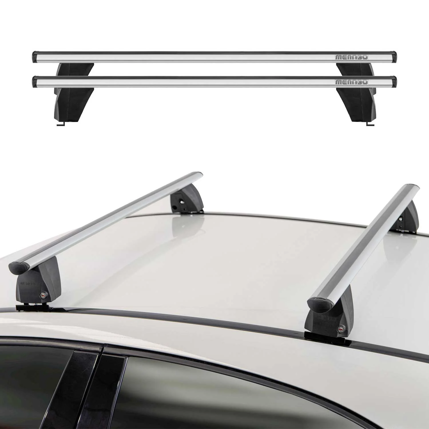 Menabo Dachträger Grundtäger für Mercedes CLS C219 2004-2010 75kg Alu Silber 2x - Image 2