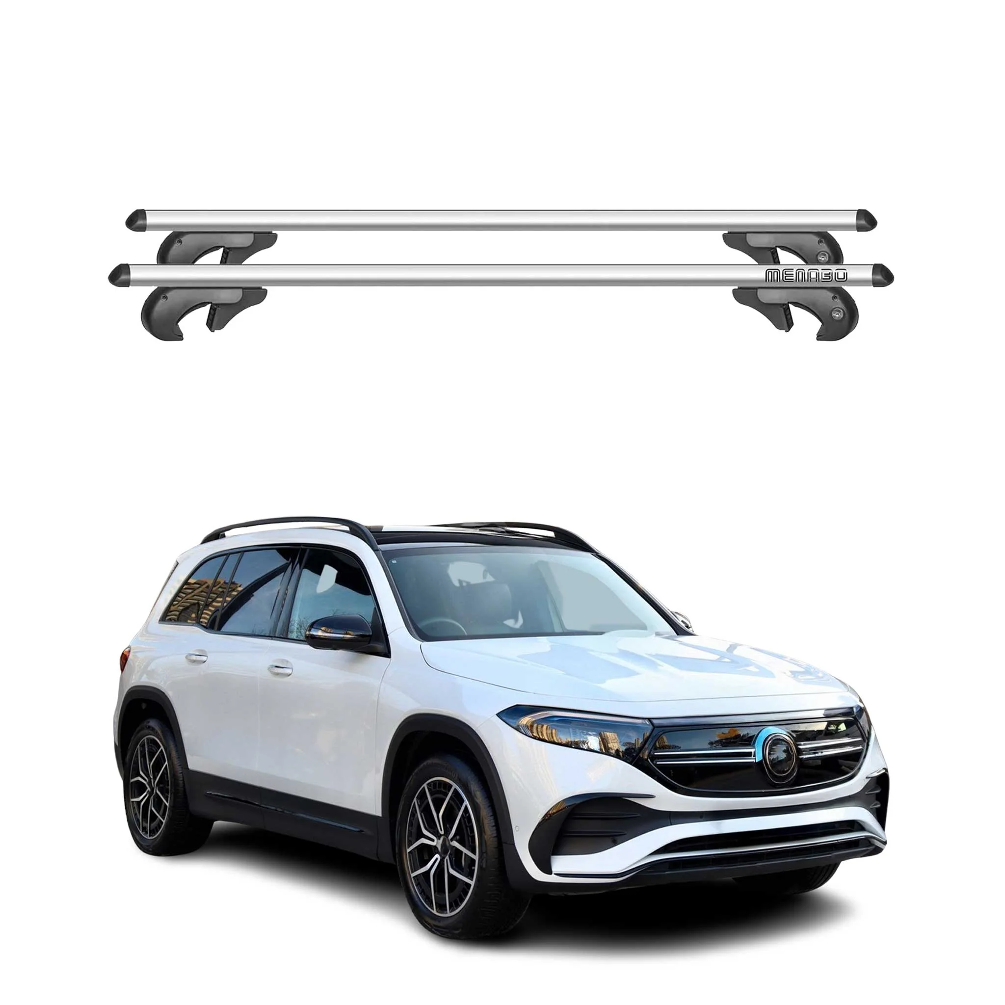 Menabo Dachträger Grundtäger für Mercedes EQB X243 2022-2026 90kg Alu Silber 2x