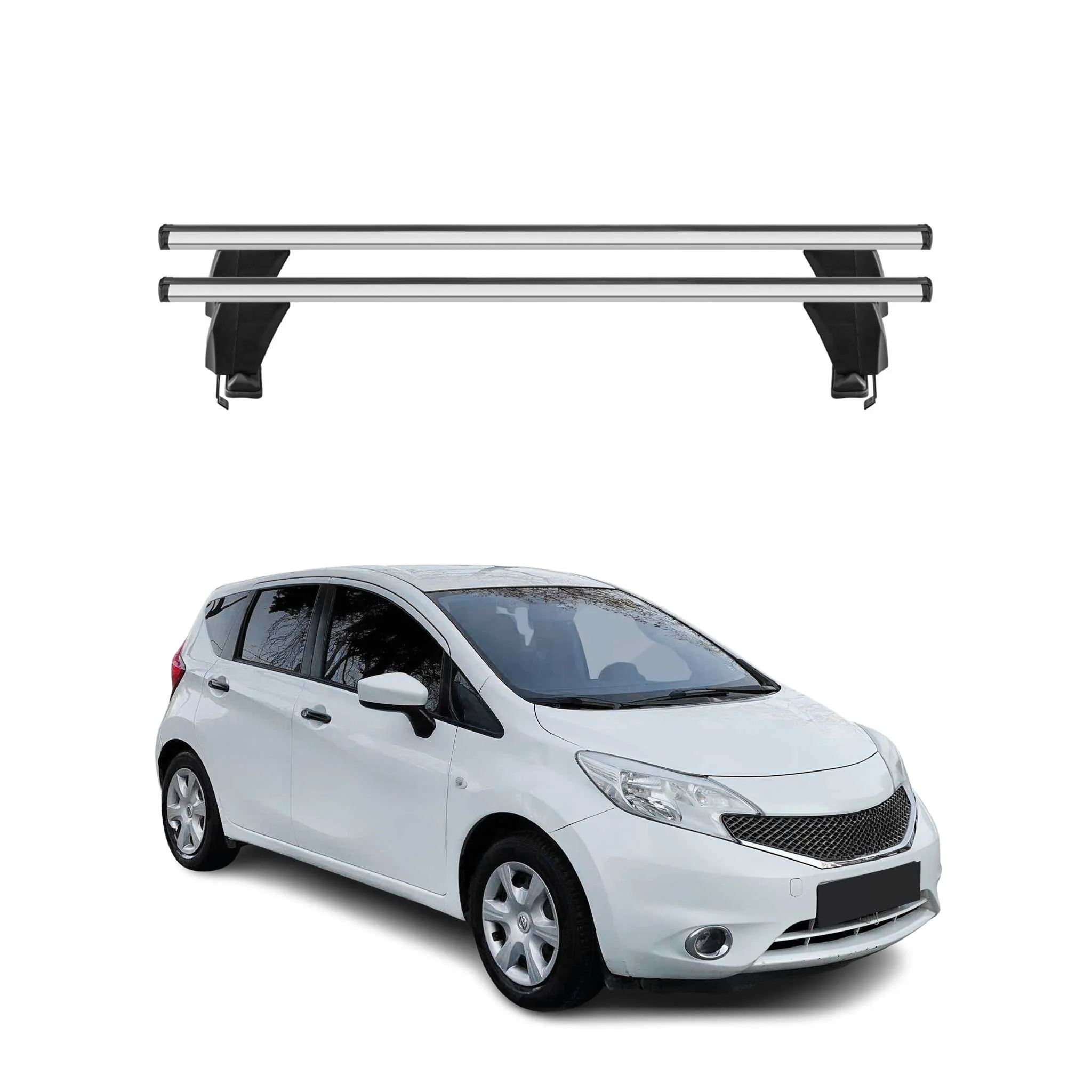 Menabo Dachträger Grundtäger für Nissan Note 2012-2017 50kg Alu Silber 2 tlg