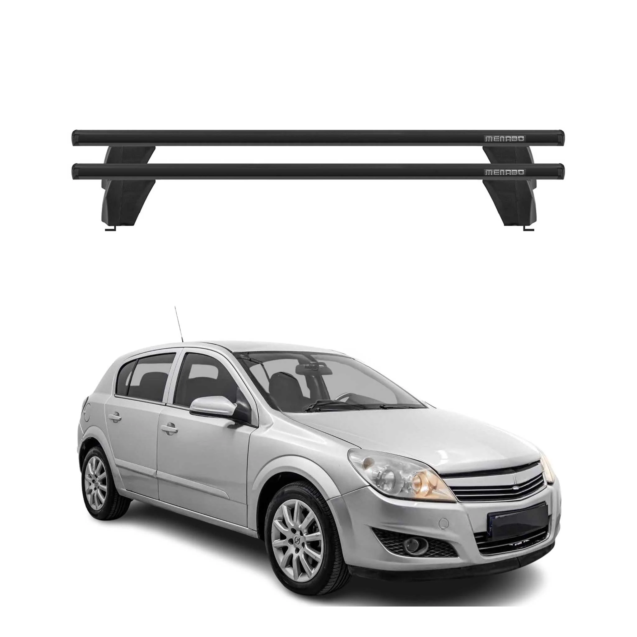 Menabo Dachträger Grundtäger für Opel Astra H 2004-2010 75kg Alu Schwarz 2 tlg