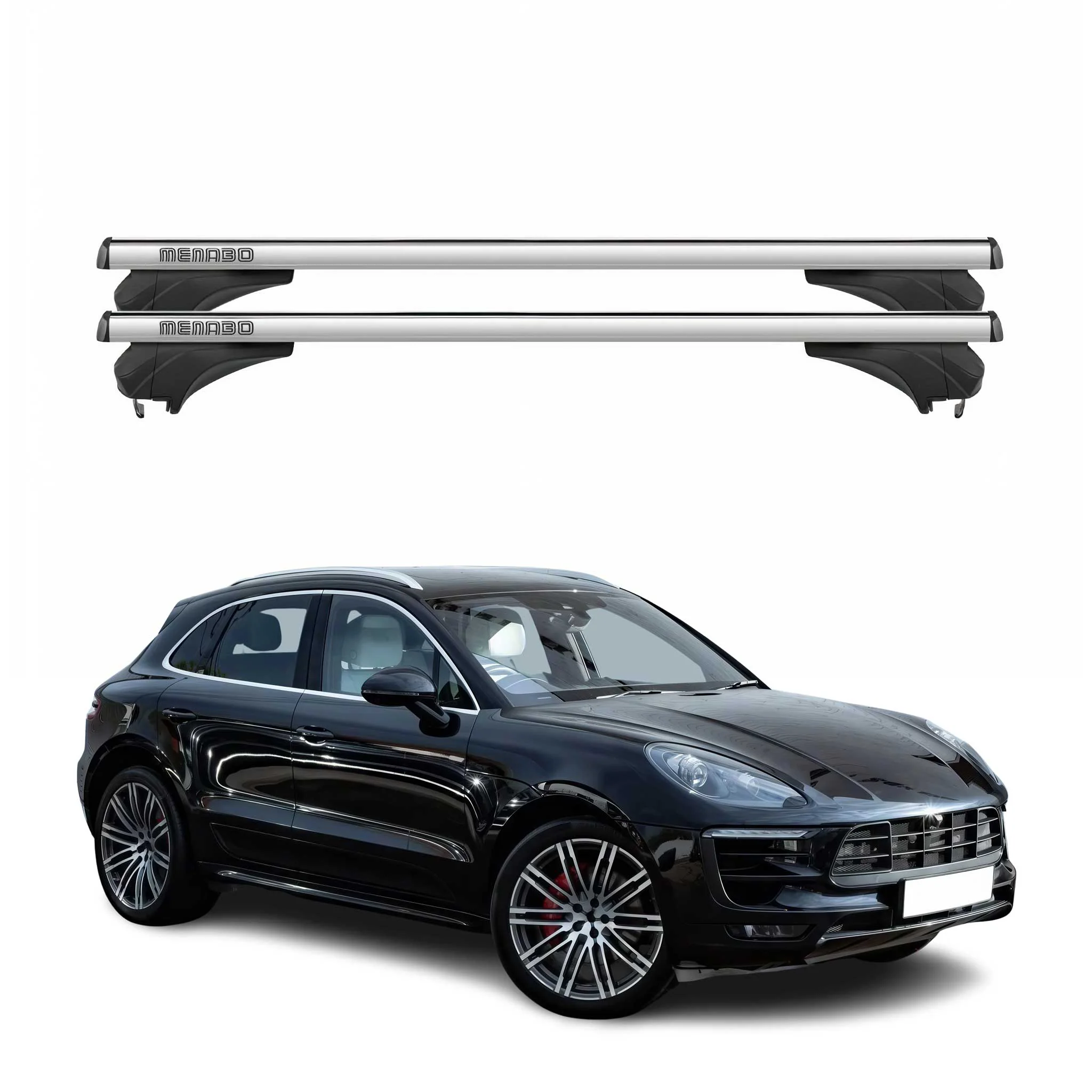 Menabo Dachträger Grundtäger für Porsche Macan 95B 2013-2024 Aluminium Silber 2x
