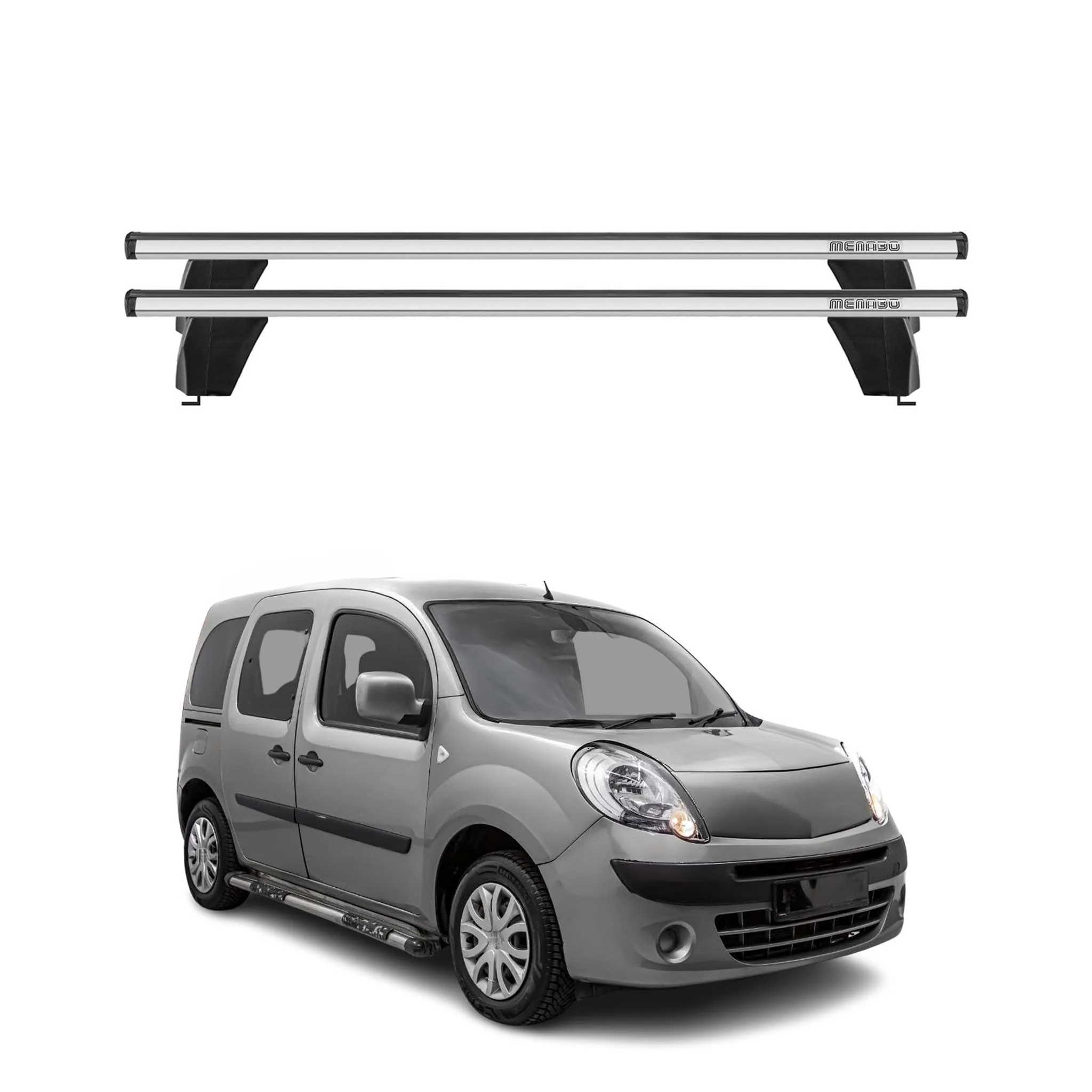 Menabo Dachträger Grundtäger für Renault Kangoo Express 2007-2026 75kg Silber 2x
