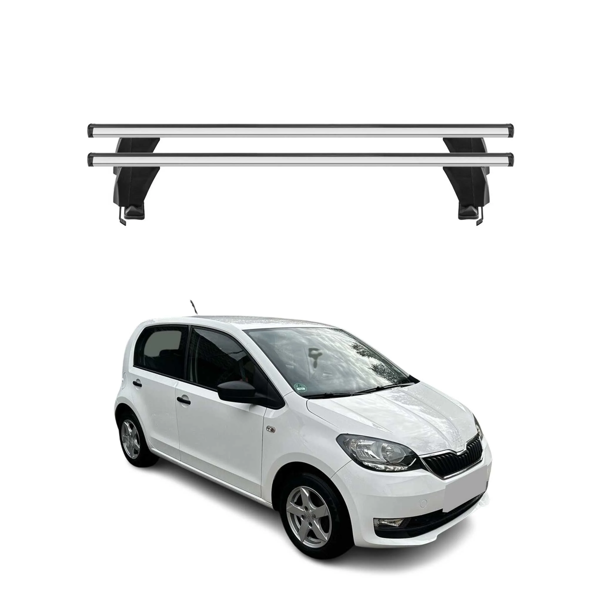 Menabo Dachträger Grundtäger für Skoda Citigo 2011-2019 3tür 50kg Alu Silber 2x
