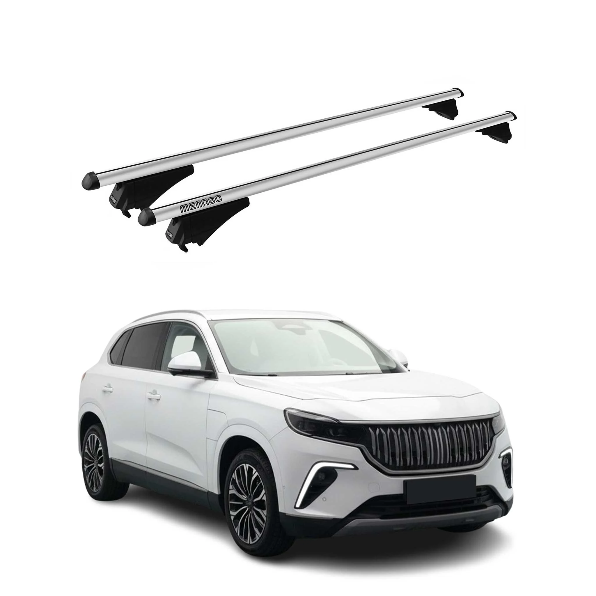 Menabo Dachträger Grundtäger für Togg T10X 2023-2026 75kg Alu Silber 2x