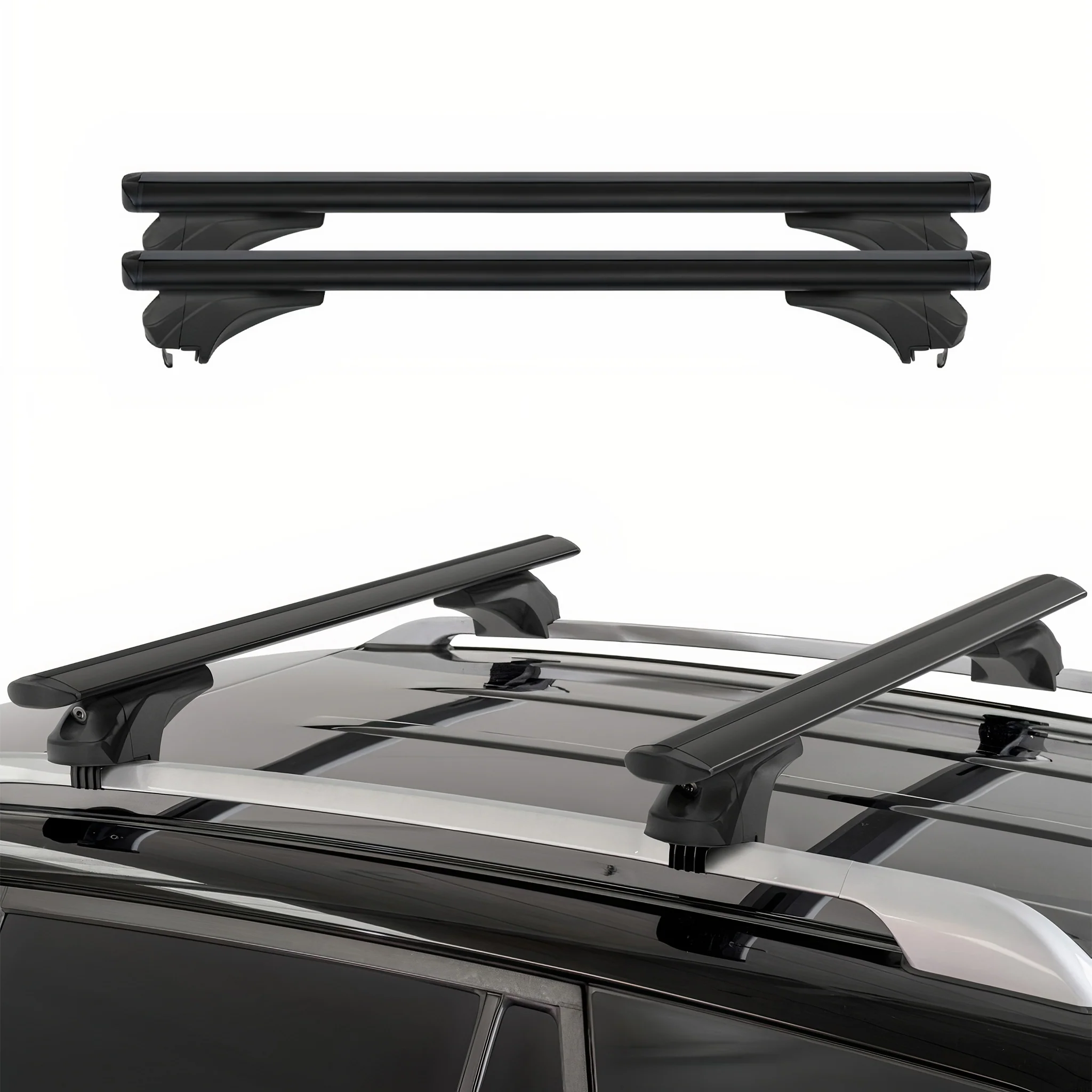 Menabo Dachträger Grundtäger für VW Polo V Cross 2009-2017 Aluminium Schwarz 2x - Image 2