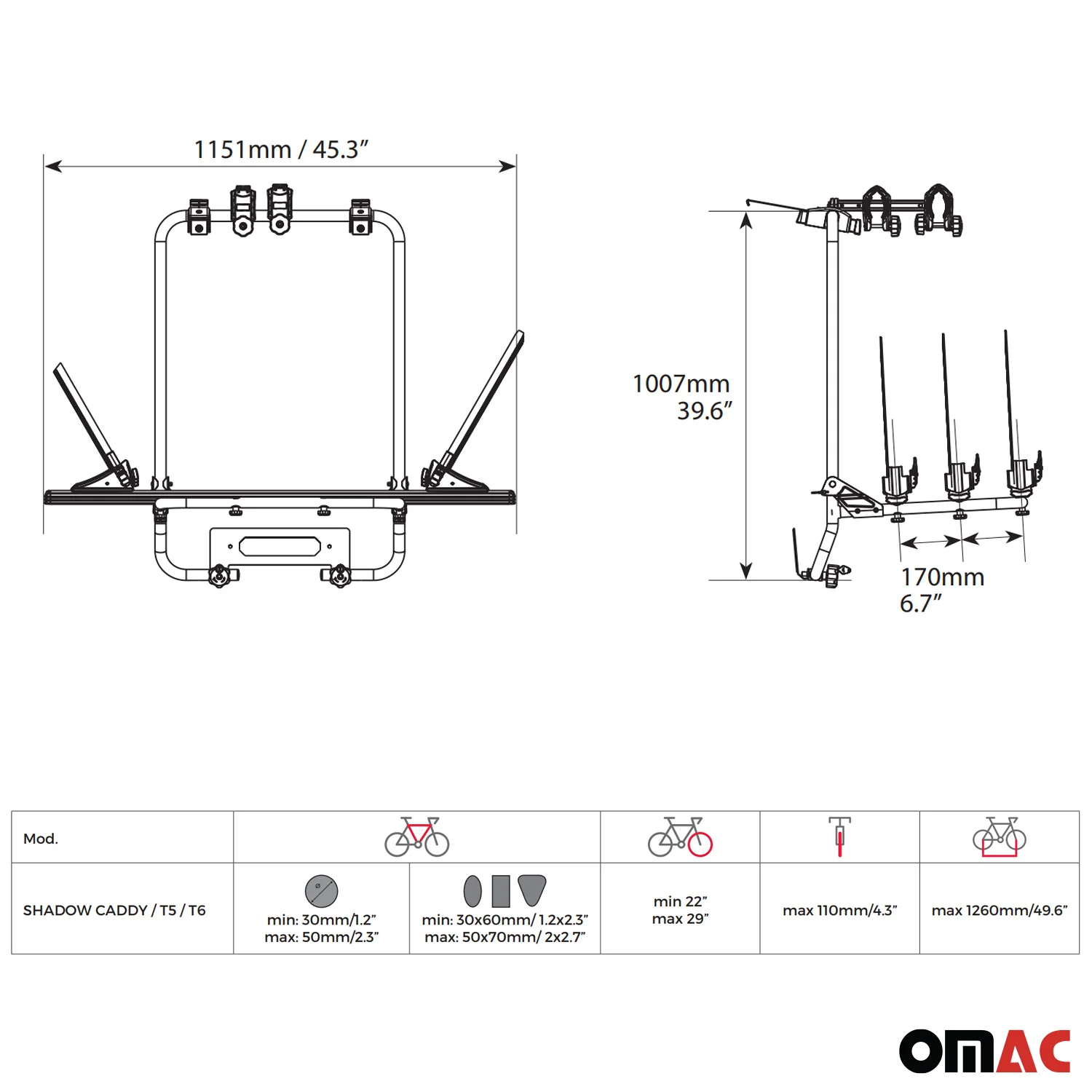 Menabo Fahrradträger für VW Caddy V 2020-2026 Heckklappenträger 3 Fahrräder - Image 4