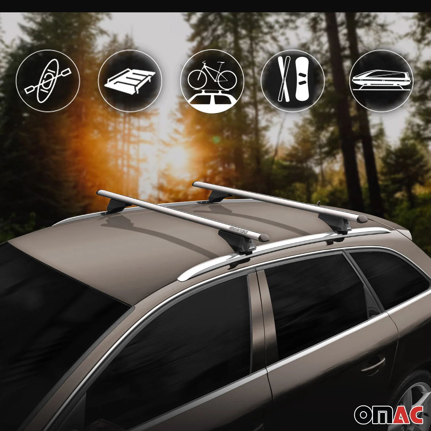 Menabo Dachträger für Audi A4 B9 Avant 2015-2020 Pre-FL 75kg Alu Silber 2x - Image 8