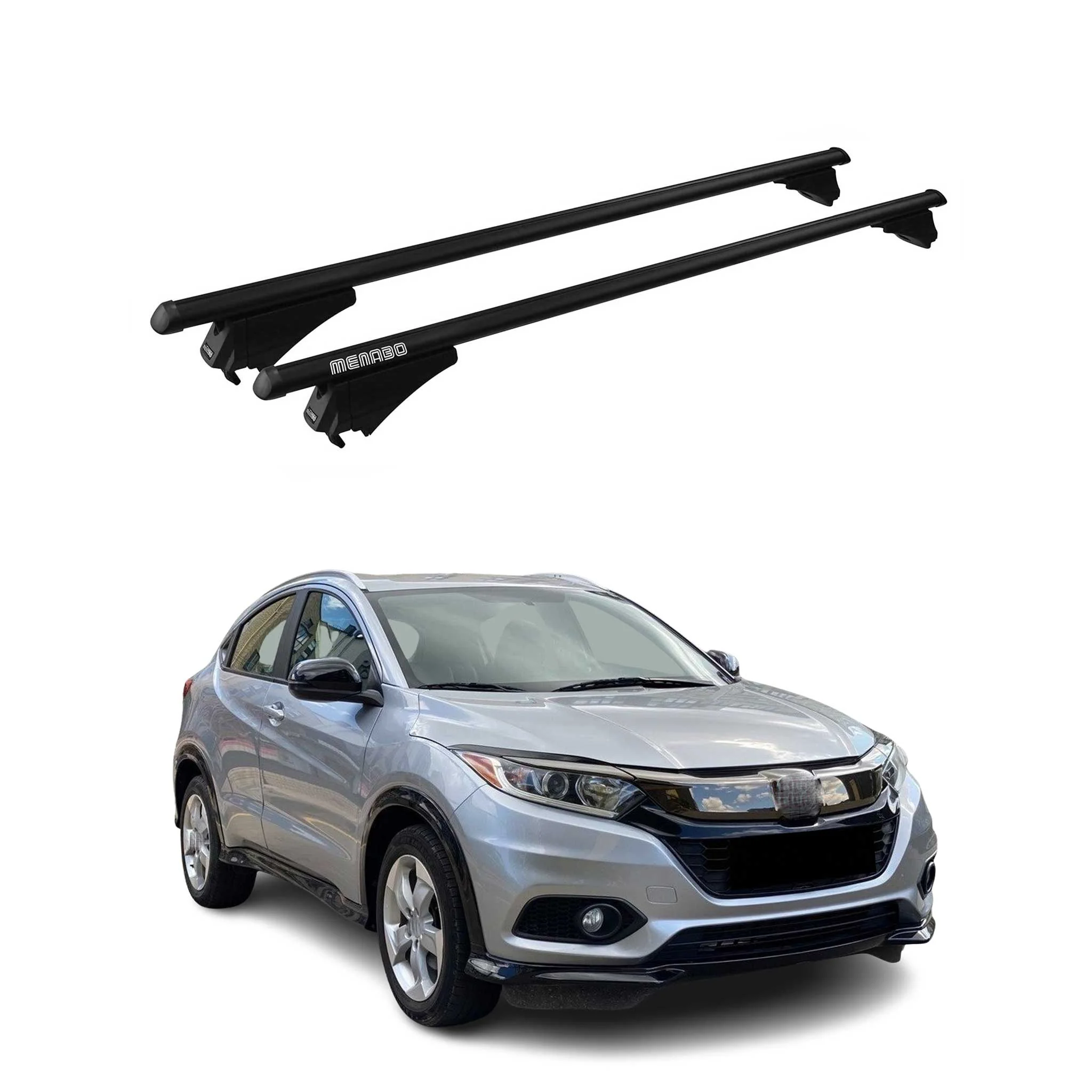 Menabo Grundträger Dachträger für Honda HR-V 2015-2020 ABE Aluminium Schwarz 2x