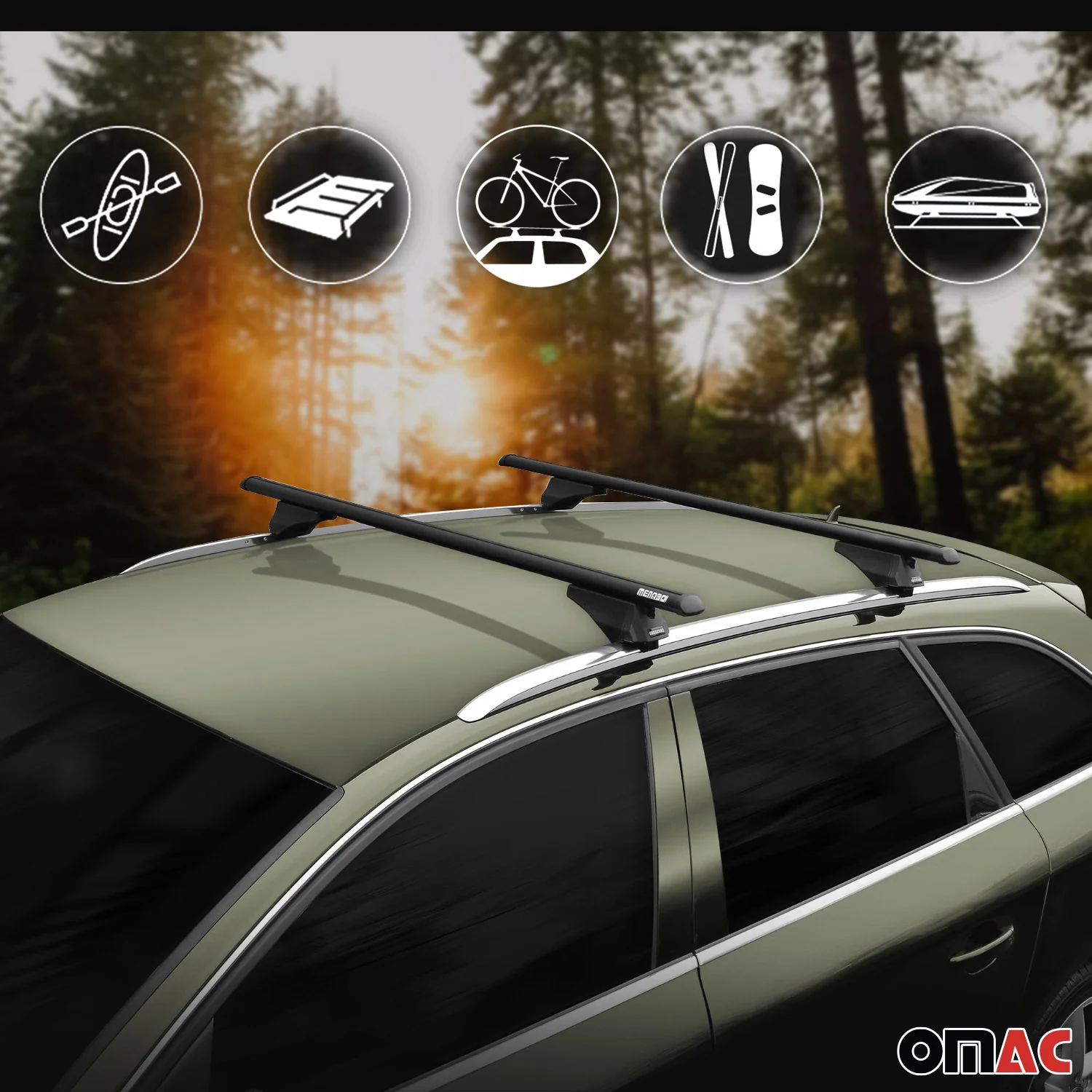 Menabo Dachträger Grundtäger für Peugeot 3008 2020-2023 FL 75kg Alu Schwarz 2x - Image 8