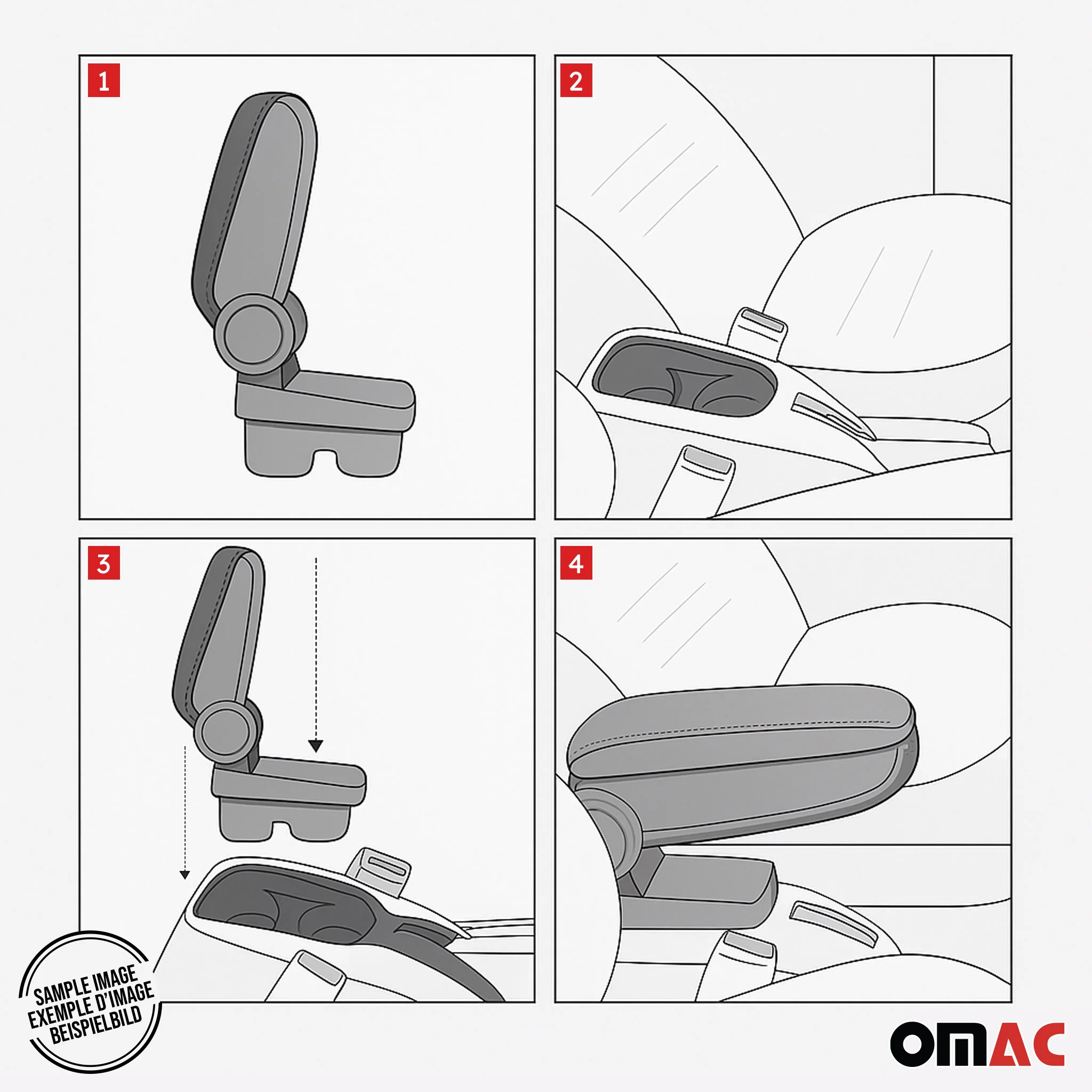 Armlehne Mittelarmlehne Mittelkonsole für Opel Corsa 2014-2019 PU-Leder Schwarz - Image 8