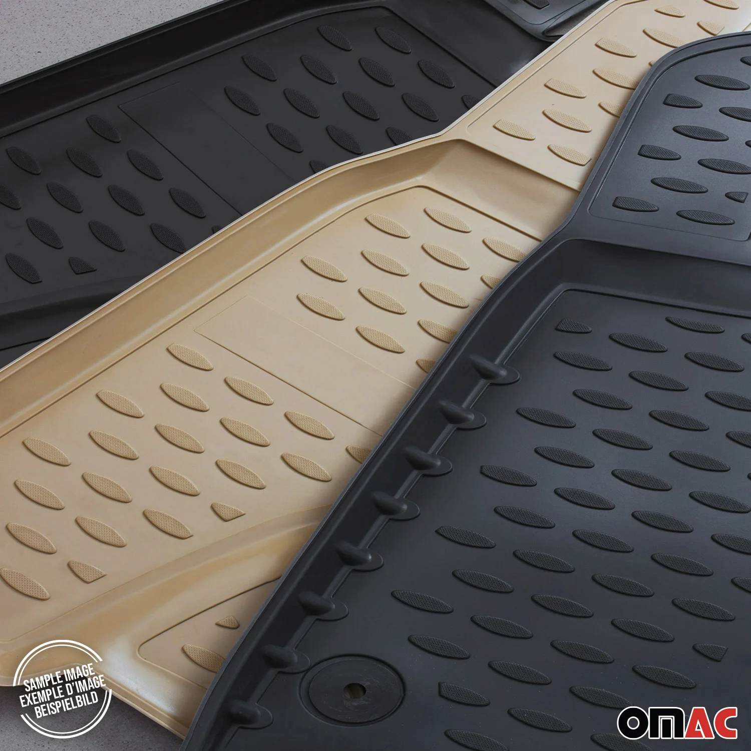 OMAC Fußmatten 3D Gummimatten für Hyundai Santa Cruz 2022-2026 TPE Schwarz 3tlg - Image 12