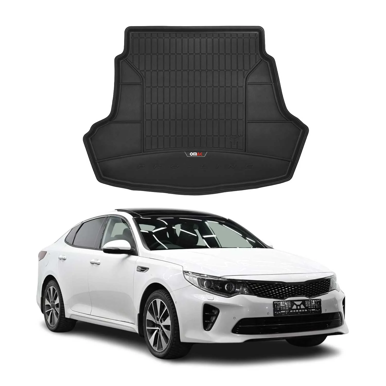 OMAC Gummi Kofferraumwanne für Kia Optima 2015-2020 TPE Laderaumwanne Schwarz