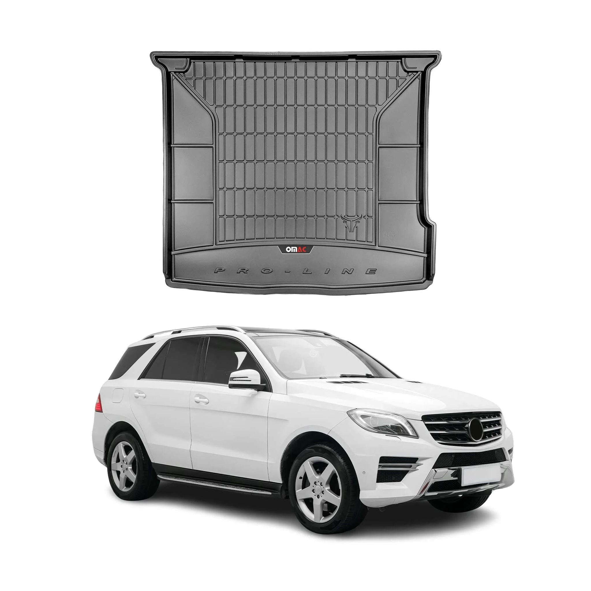 OMAC Gummi Kofferraumwanne für Mercedes GLE W292 2015-2019 außer Hybrid Schwarz
