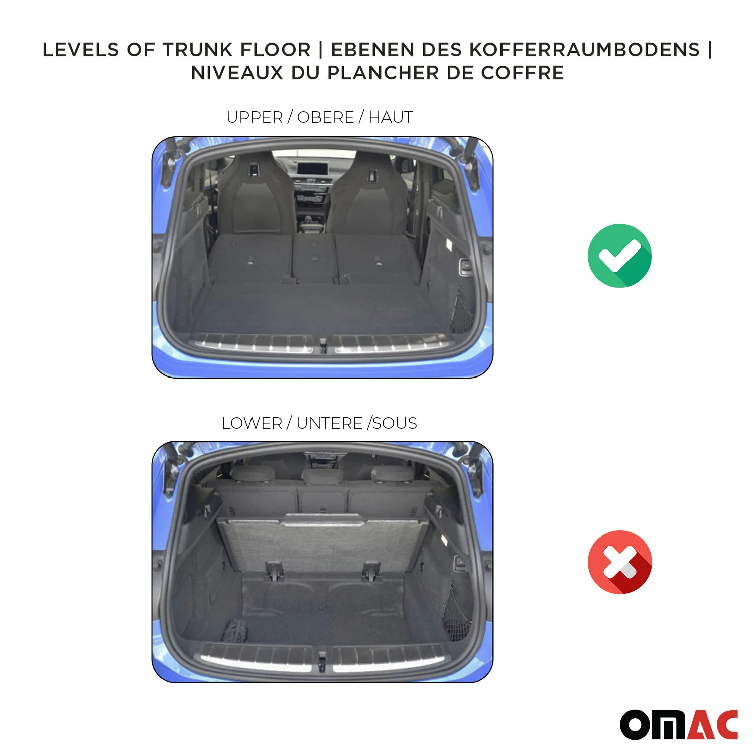 OMAC Gummi Kofferraumwanne für Opel Crossland X 2017-2024 TPE Laderaumwanne - Image 3