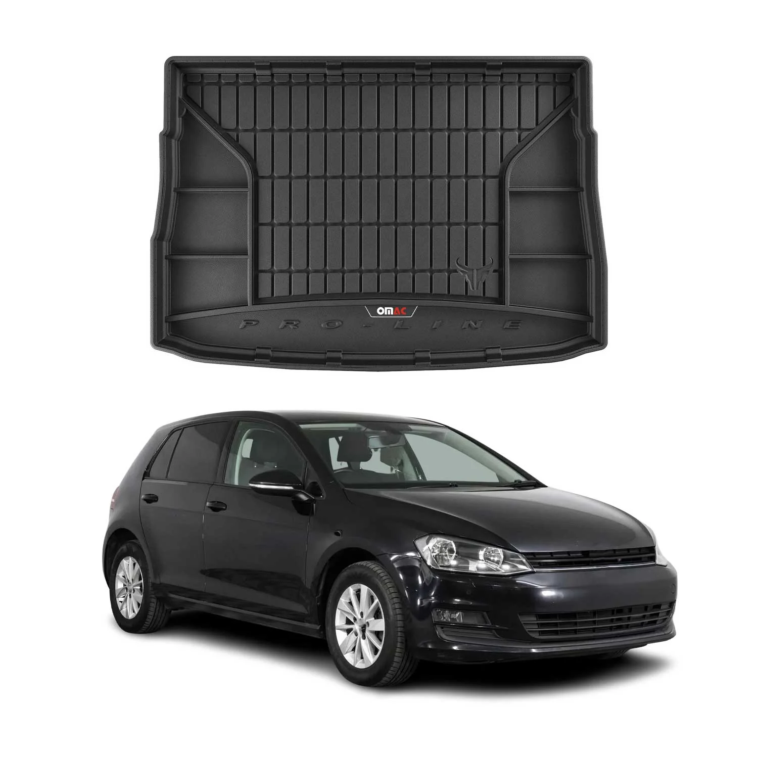 OMAC Gummi Kofferraumwanne für VW Golf 2012-2019 TPE Laderaumwanne Schwarz
