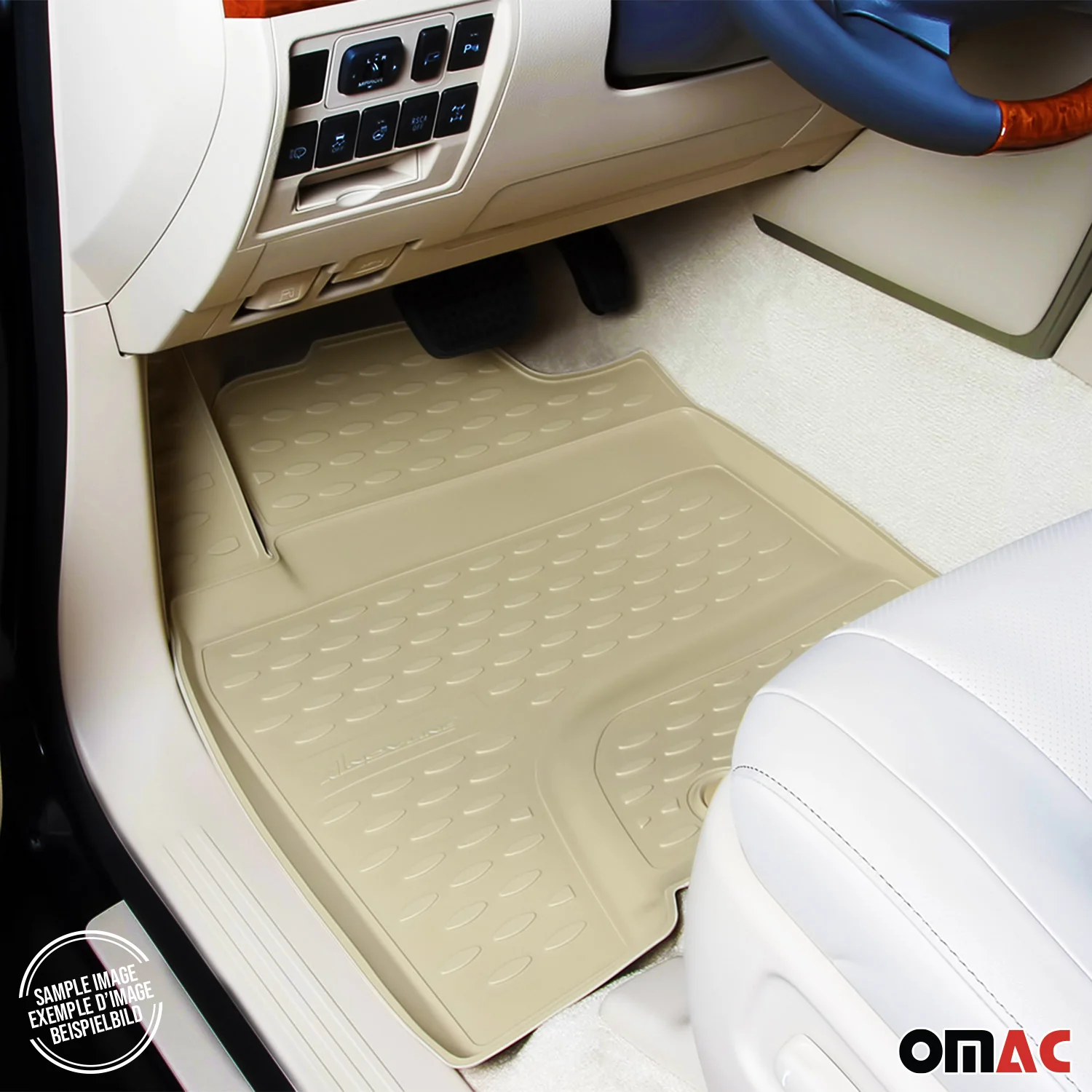 OMAC Gummimatten Fußmatten für BMW 7er F02 Long 2008-2015 Automatten Beige 4tlg - Image 5