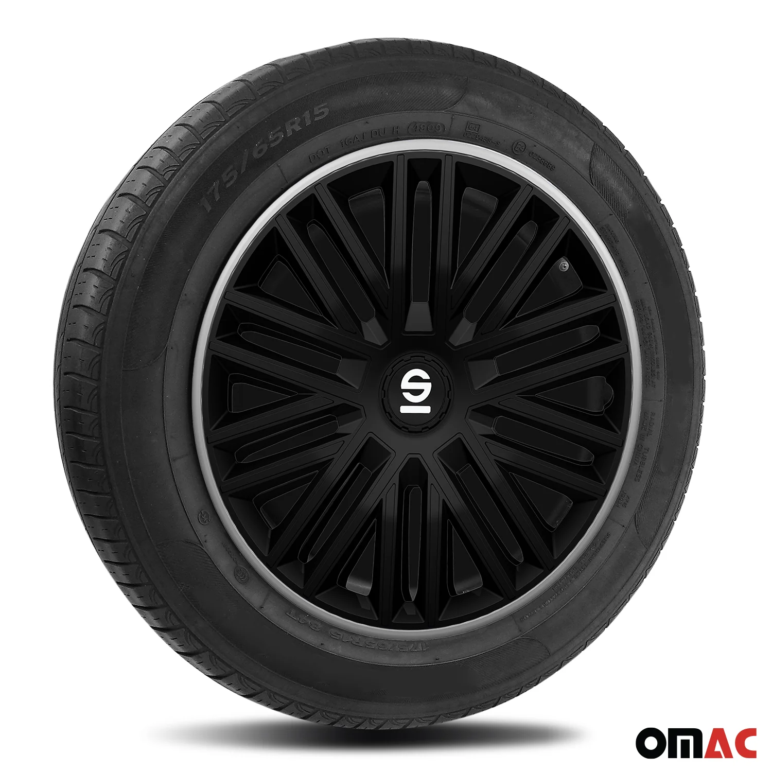 Radkappen Radzierblenden Sparco Bergamo 14" Zoll Abdeckung Set Schwarz Grau 4x - Image 5
