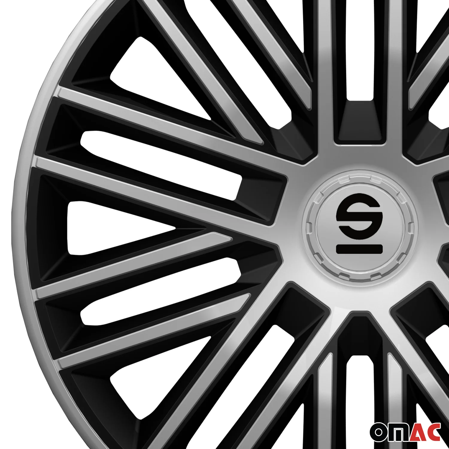 Radkappen Radzierblenden Sparco Bergamo 16" Zoll Abdeckung Set Silber Schwarz 4x - Image 7