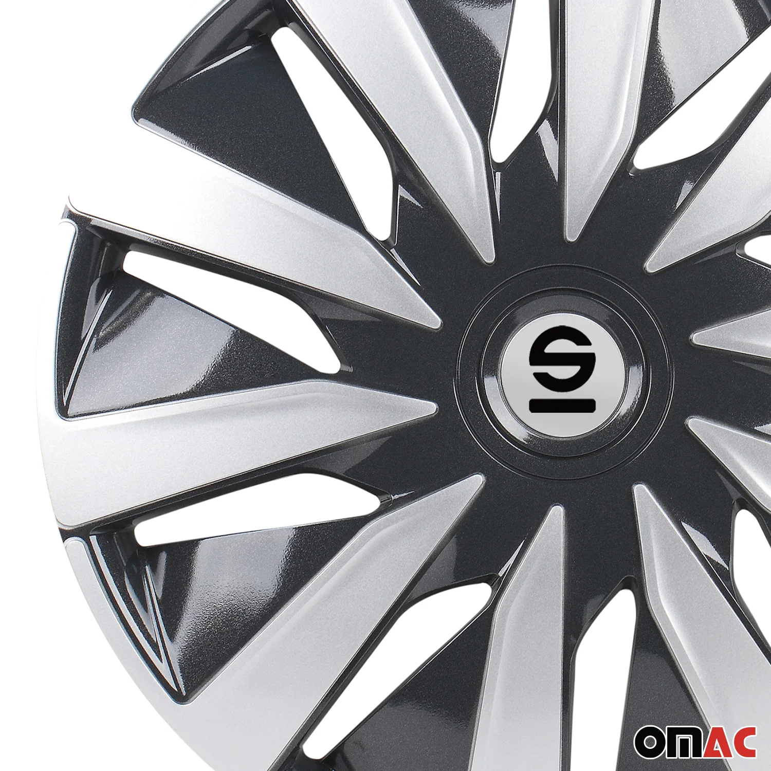 Radkappen Radzierblenden Sparco Lazio 15" Zoll Auto Abdeckung Set Grau Silber 4x - Image 7